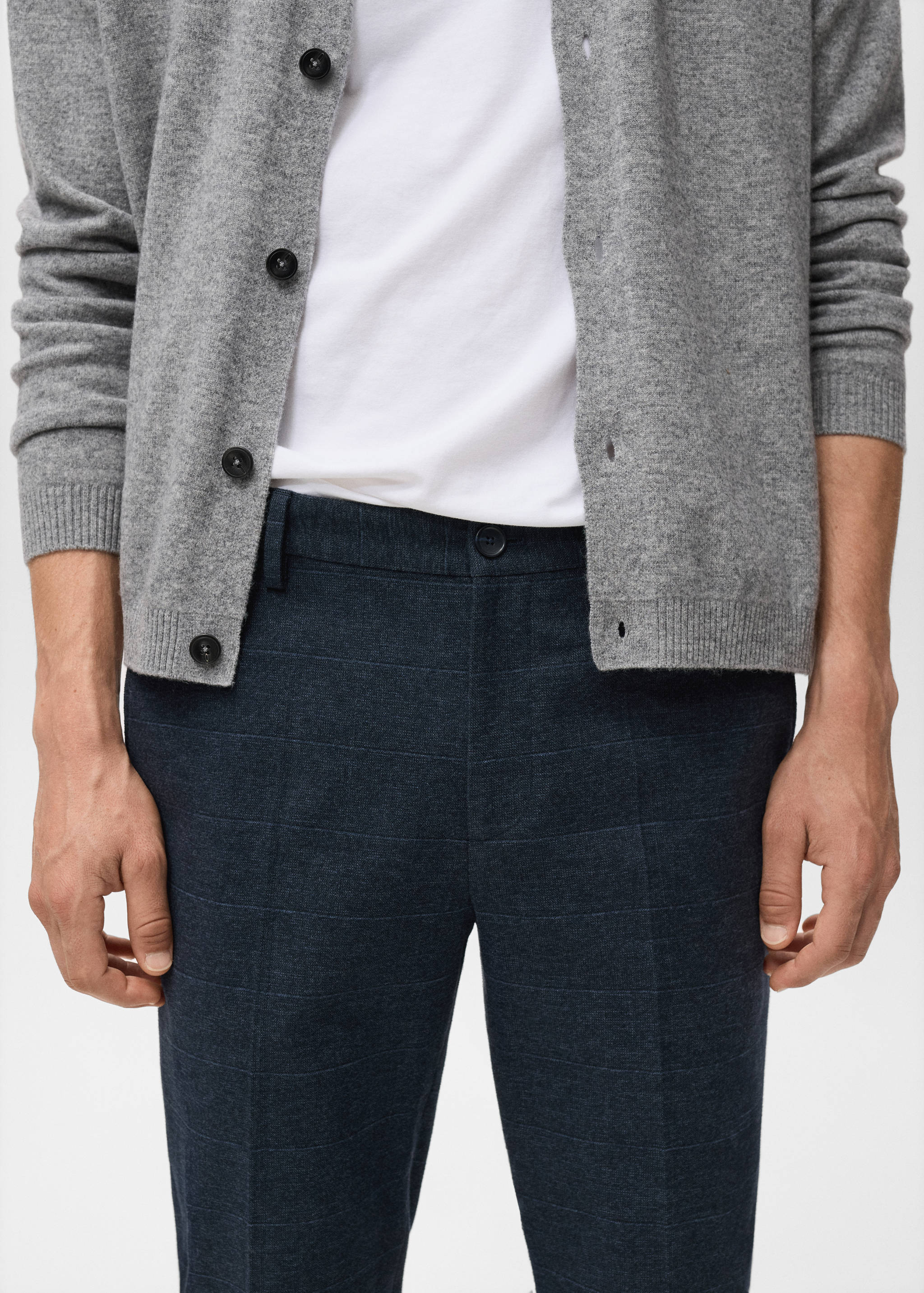 Slim-fit flannel trousers - Details of the article 1