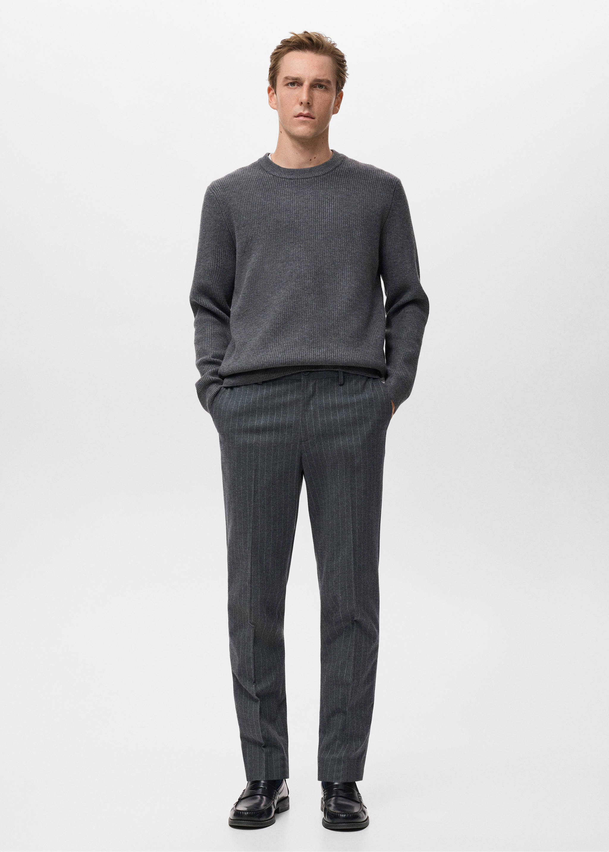 Slim-fit flannel trousers - General plane