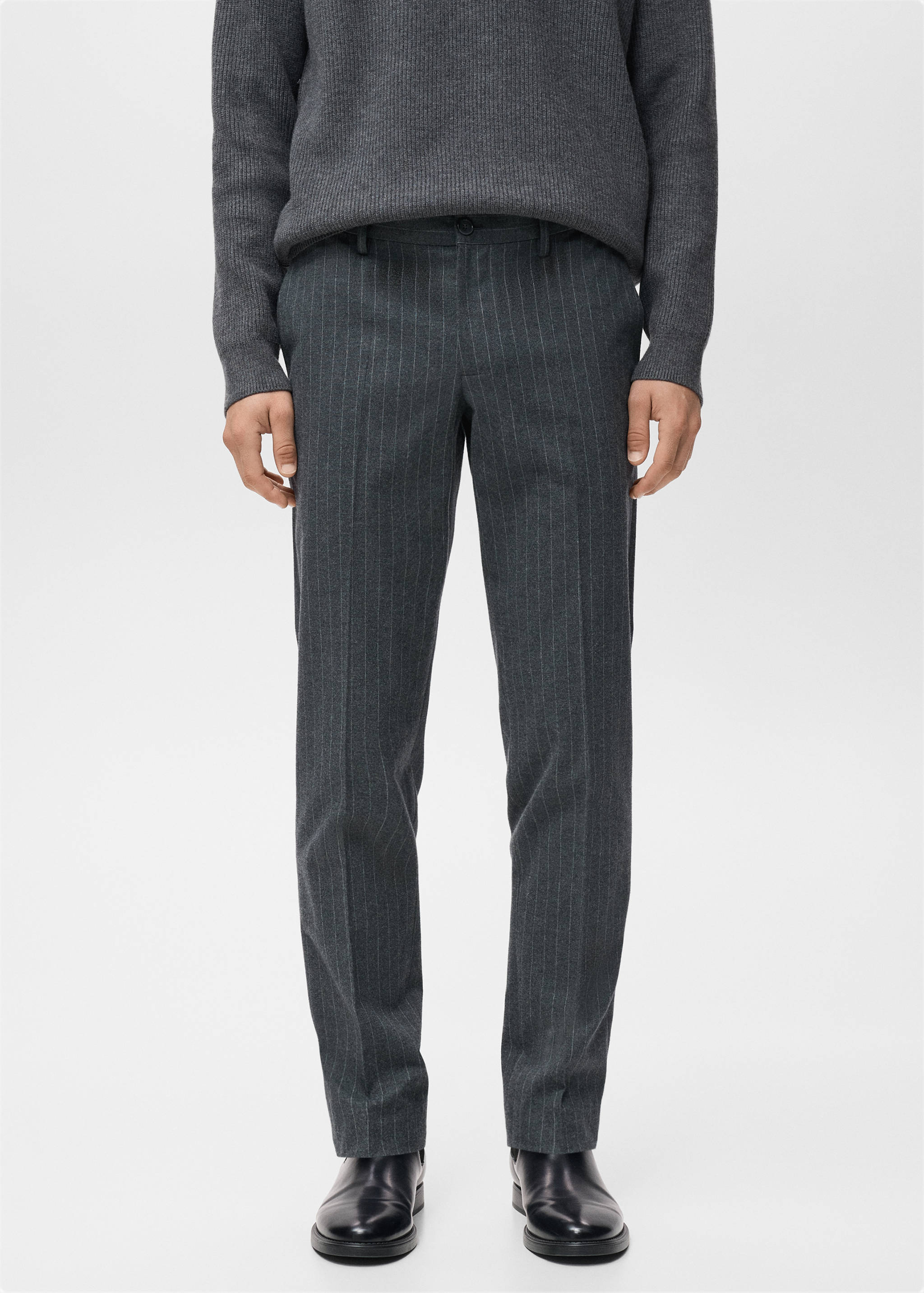 Slim-fit flannel trousers - Medium plane