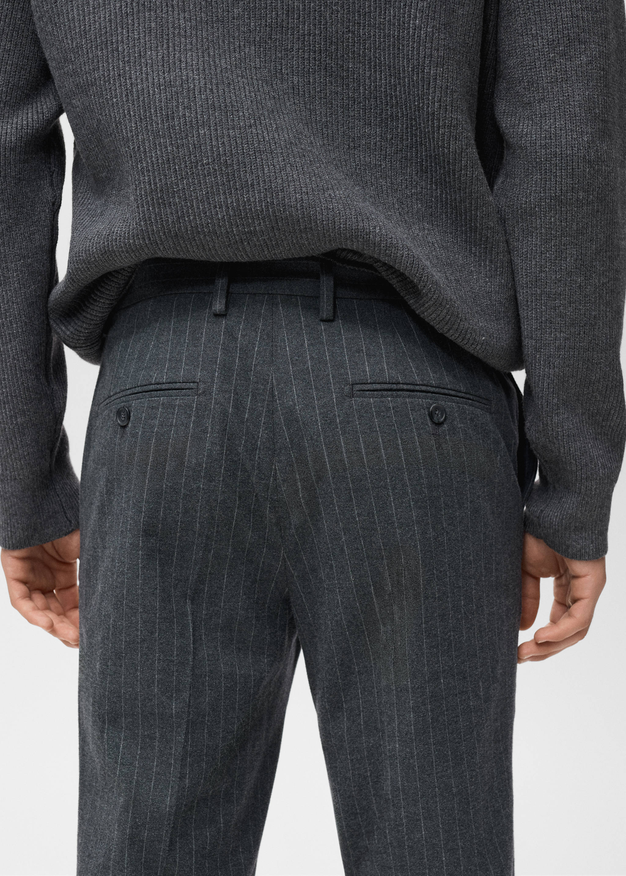 Slim-fit flannel trousers - Details of the article 4