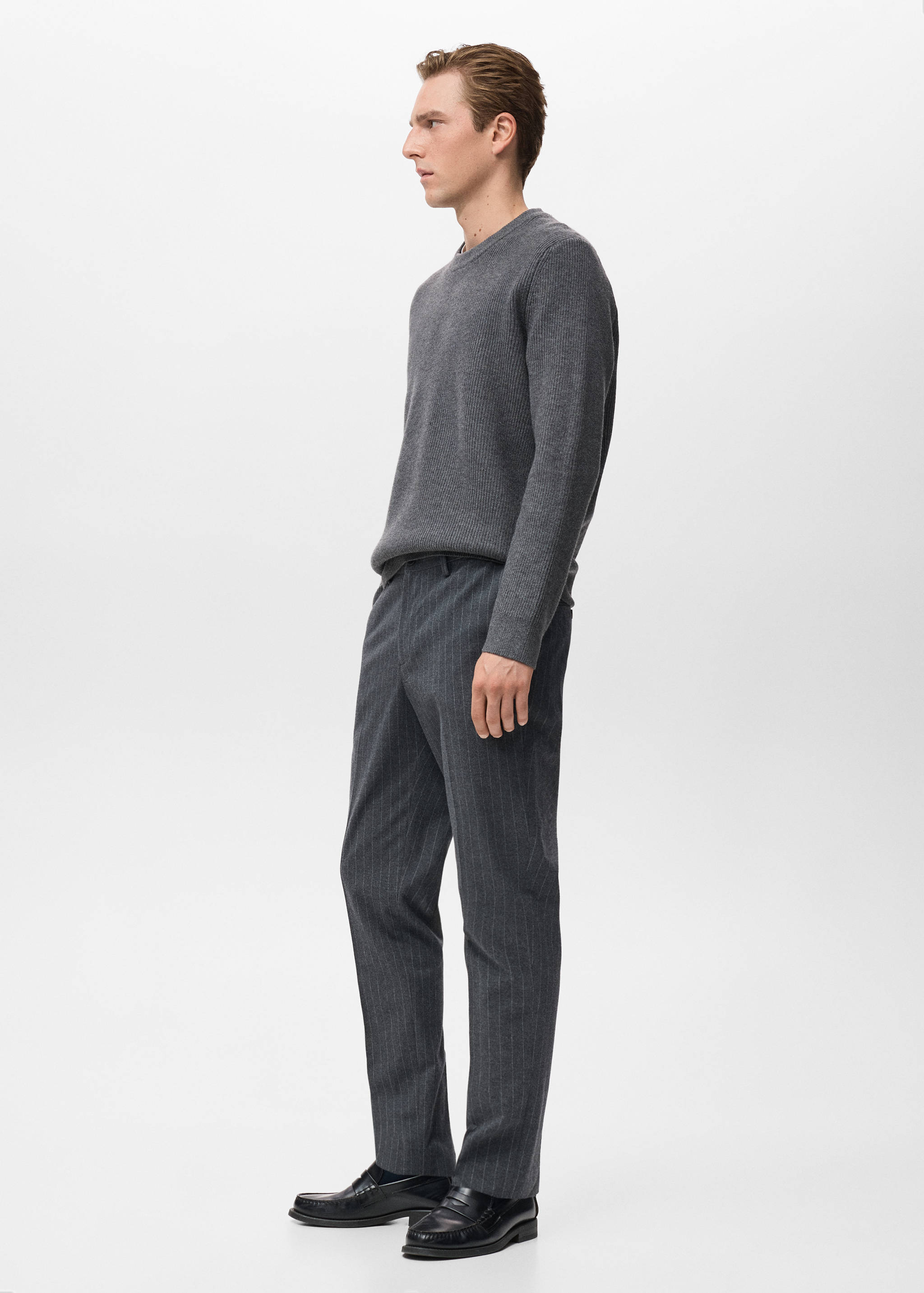 Slim-fit flannel trousers - Details of the article 2