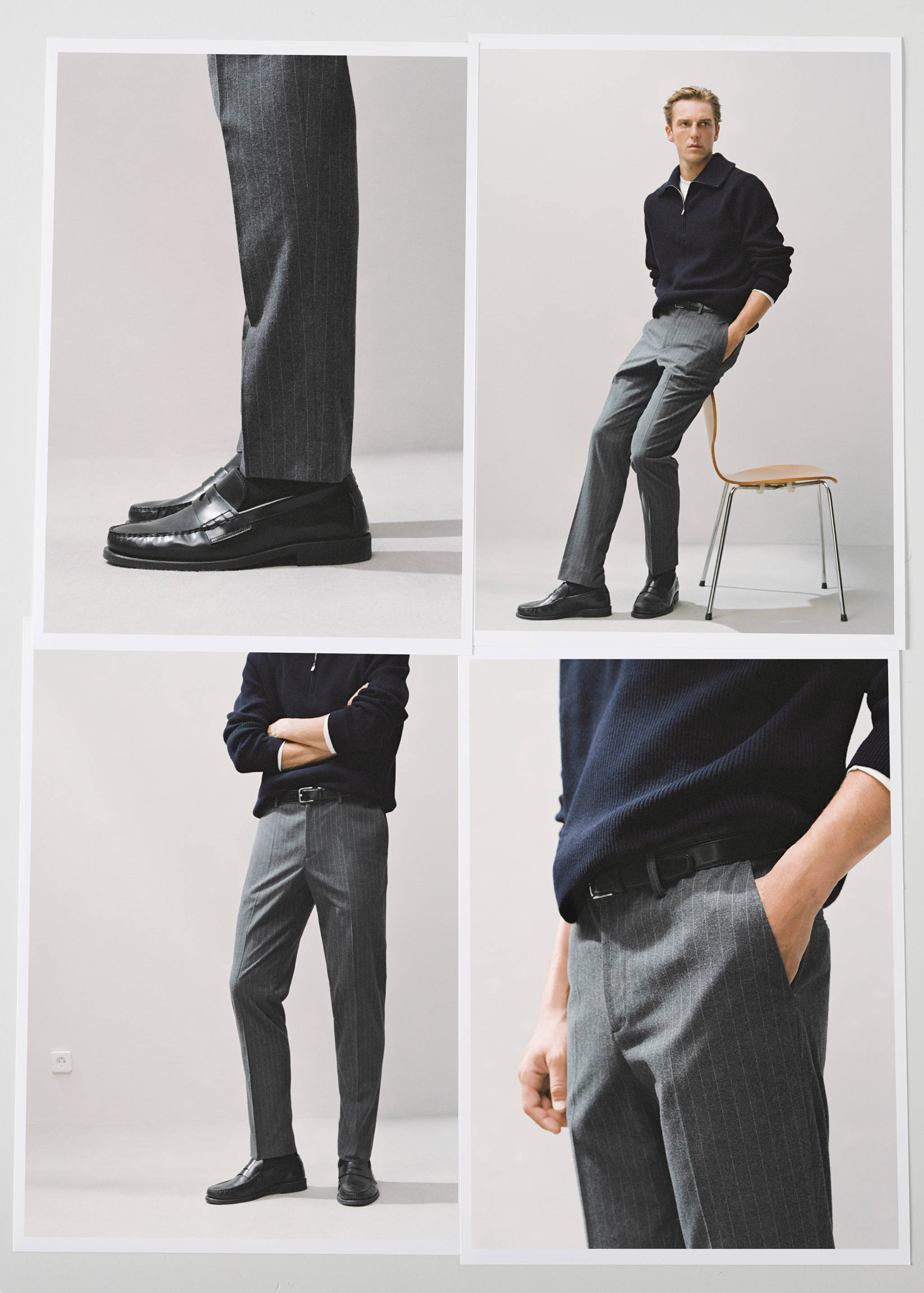 Slim-fit flannel trousers - Details of the article 3