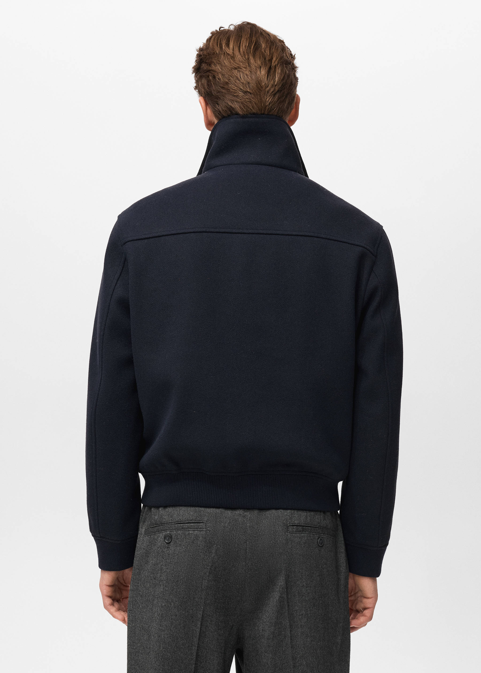 Zip textured jacket - Reverse of the article