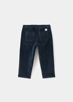 Corduroy straight trousers — Navy 4