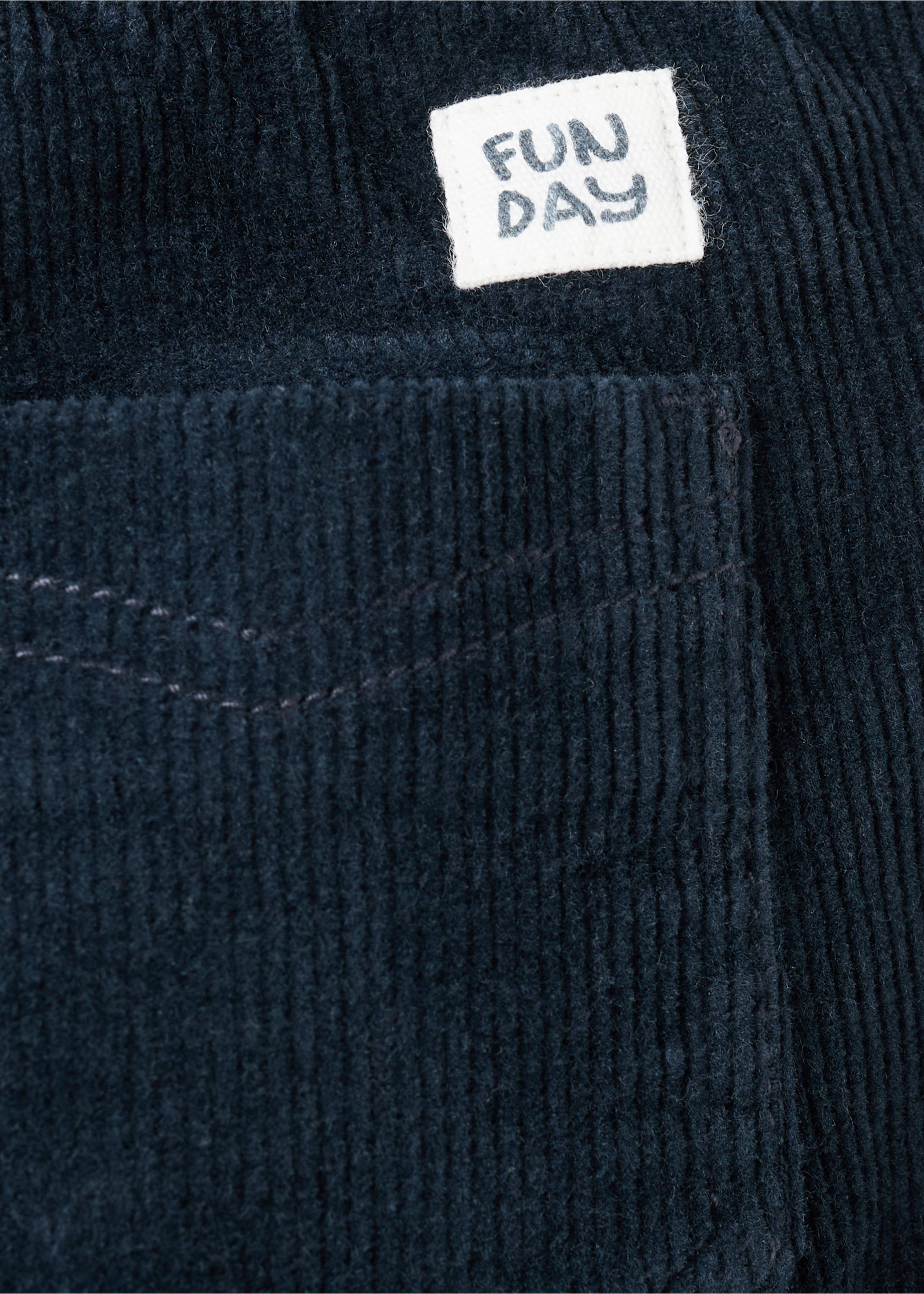Pantalon droit velours côtelé - Détail de l'article 8, Bleu marine. Ref: 17047892-00.