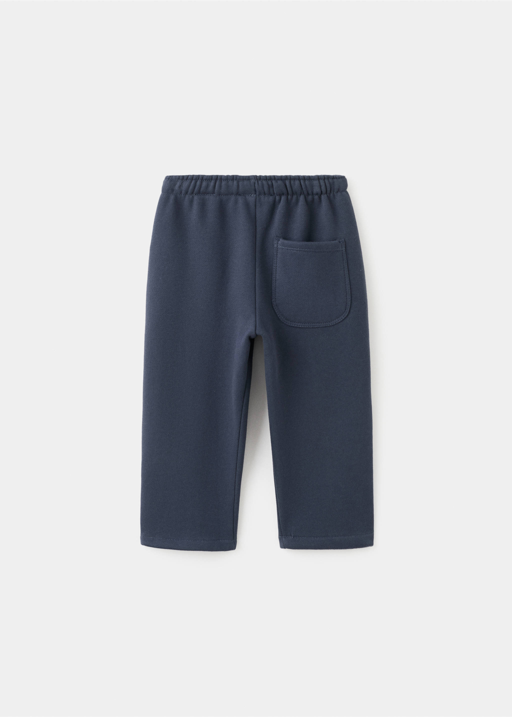Cotton drawstring joggers - Reverse of the article, Navy. Ref: 17047895-00.