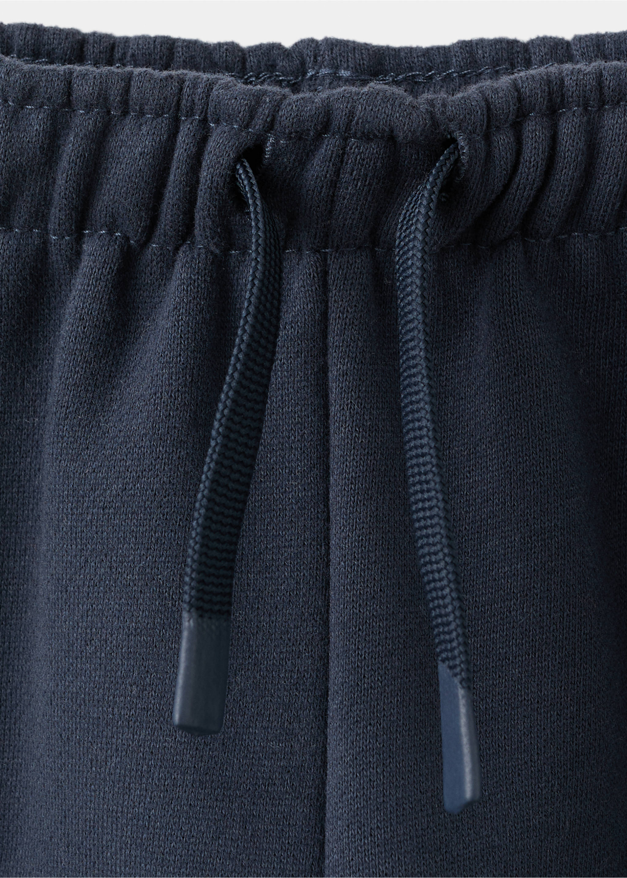 Cotton drawstring joggers - Details of the article 8, Navy. Ref: 17047895-00.