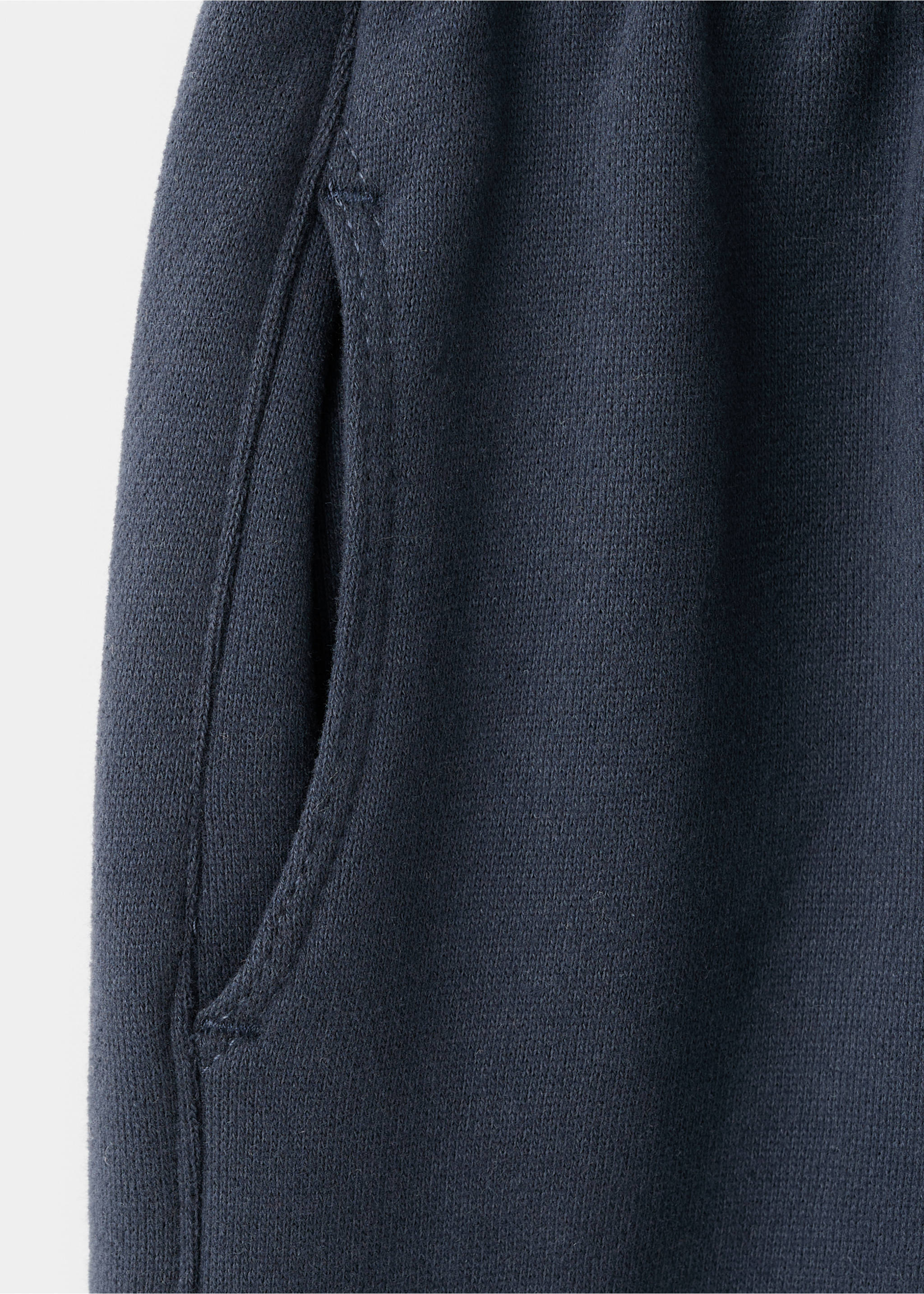 Cotton drawstring joggers - Details of the article 0, Navy. Ref: 17047895-00.