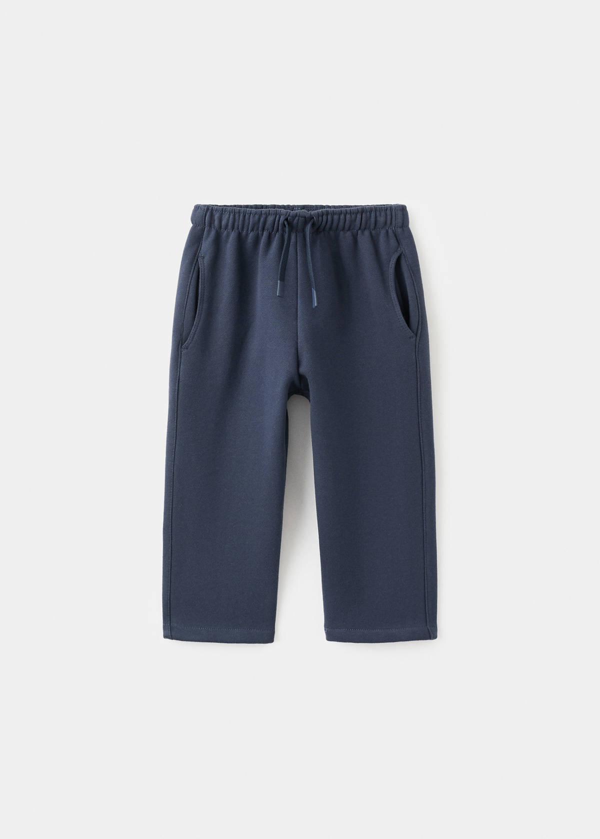 Cotton drawstring joggers — Navy