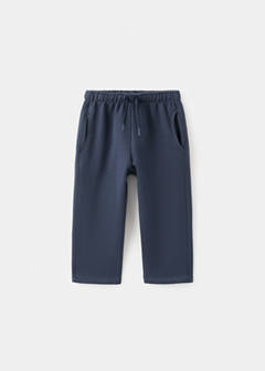 Cotton drawstring joggers — Navy 1