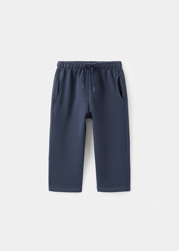 Cotton drawstring joggers — Navy
