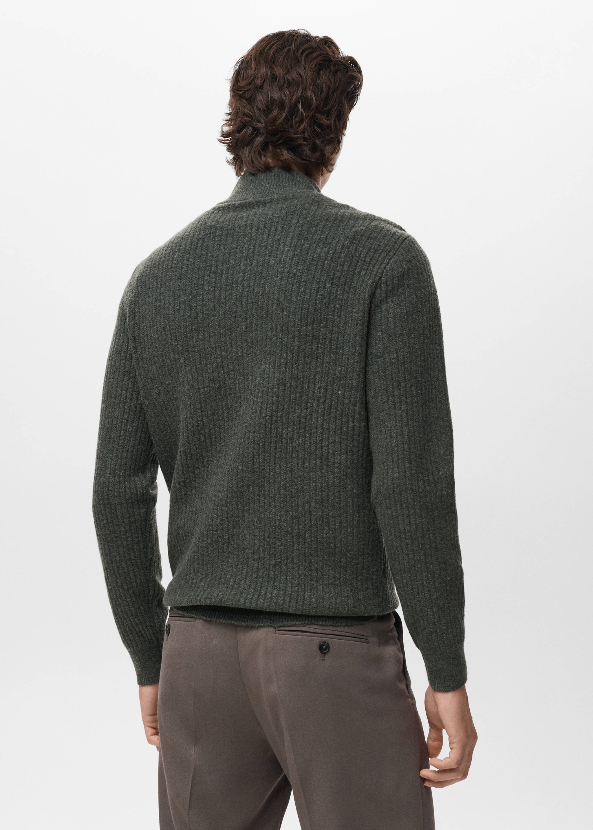 Ribbed-knit cardigan with zip - Reverse of the article