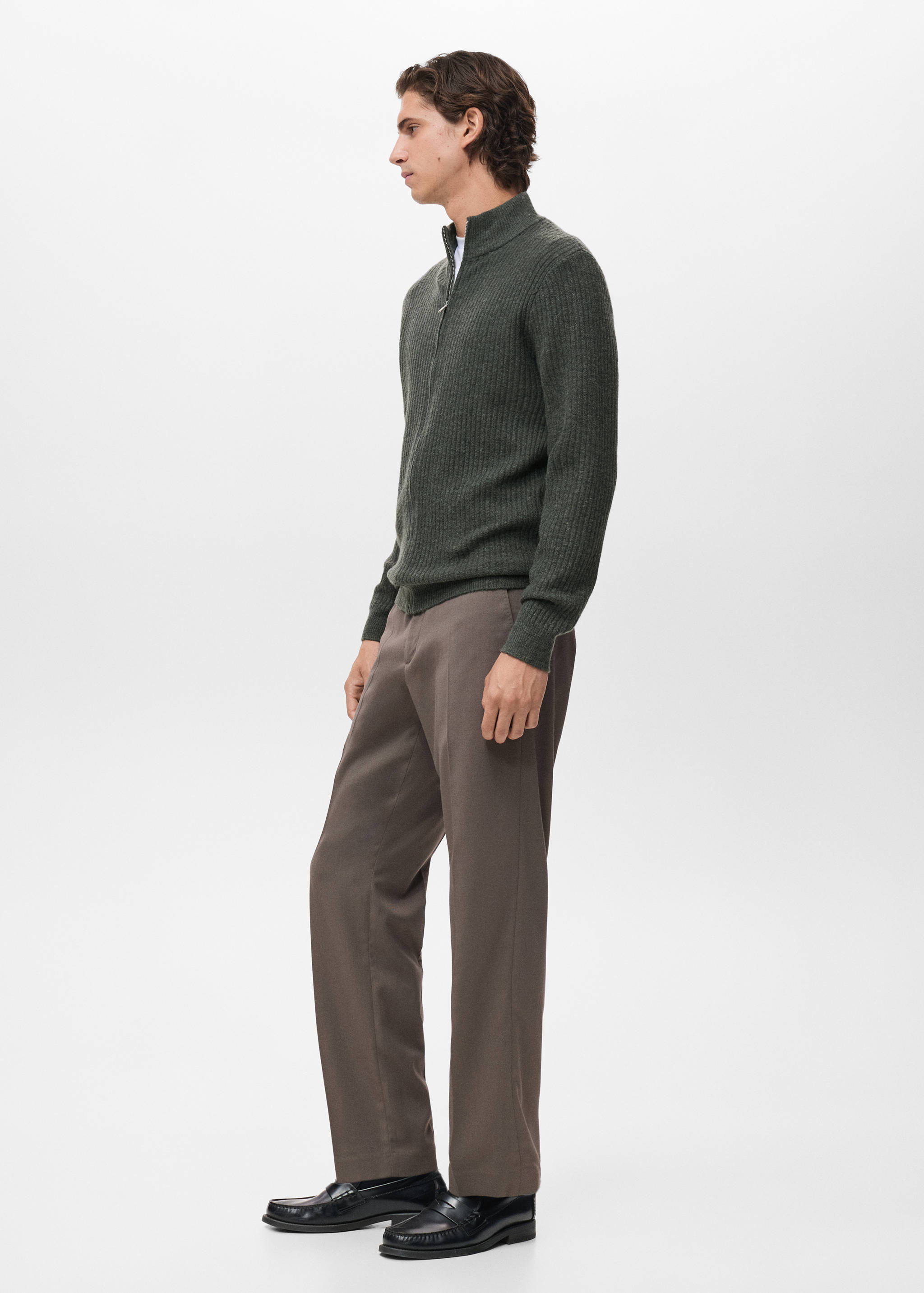 Ribbed-knit cardigan with zip - Details of the article 2