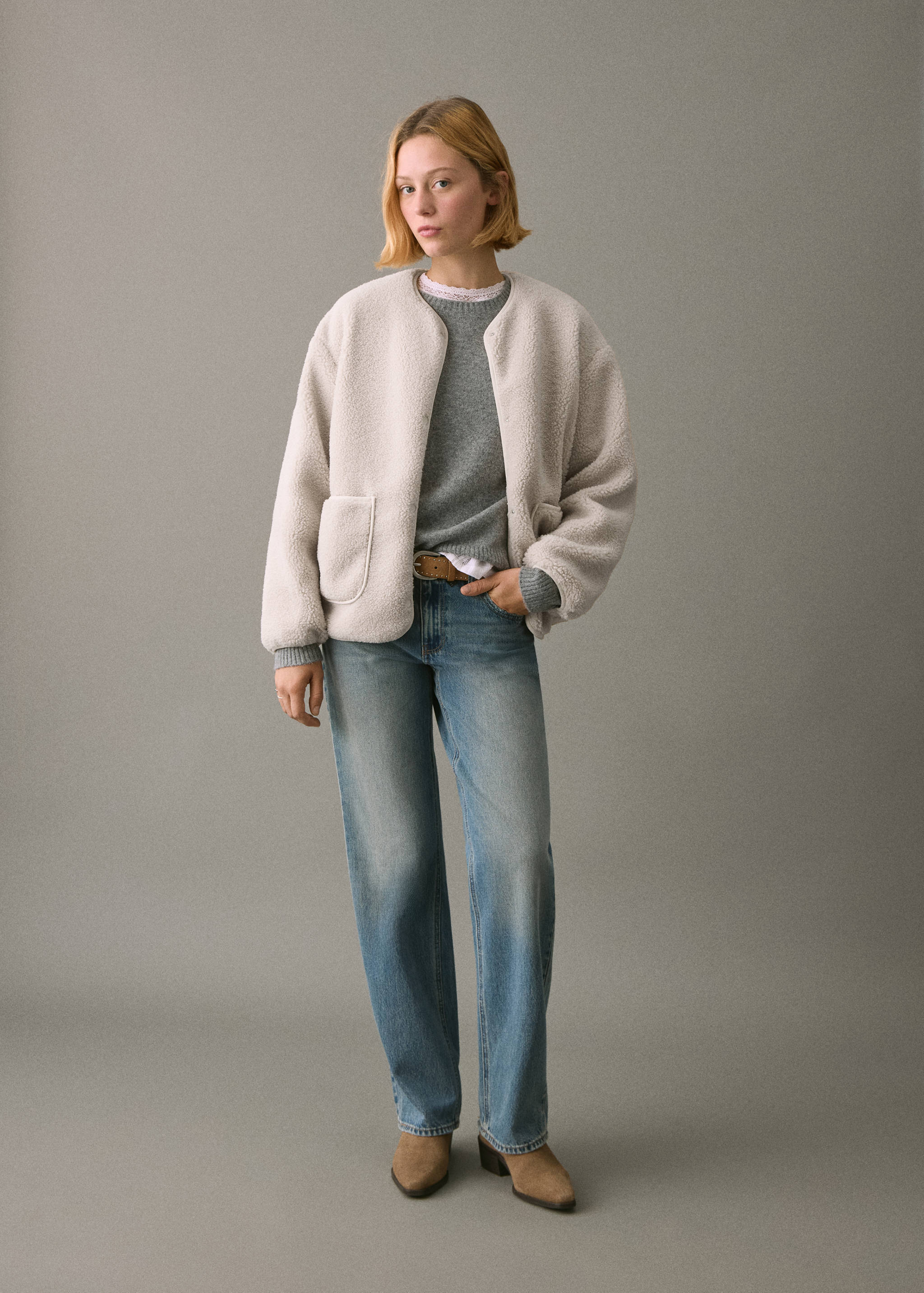 Shearling-effect jacket - General plane