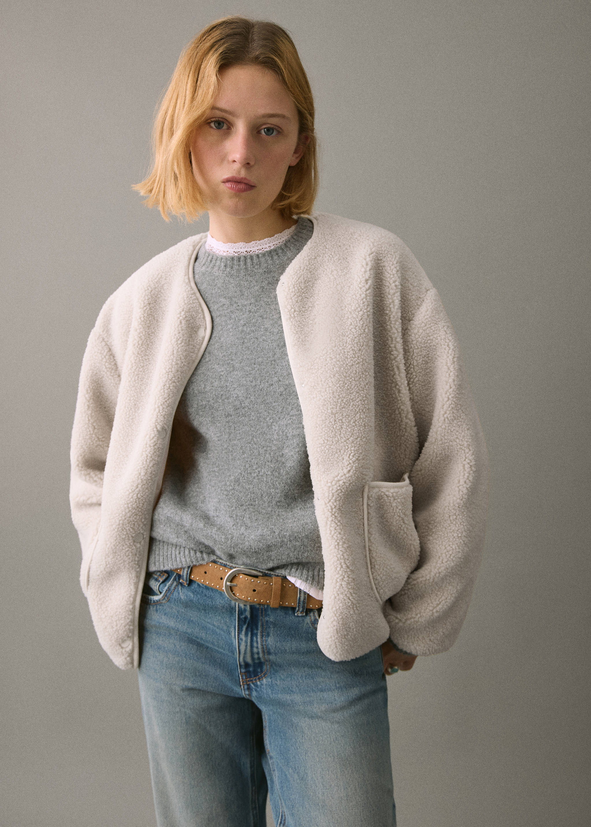 Shearling-effect jacket - Medium plane