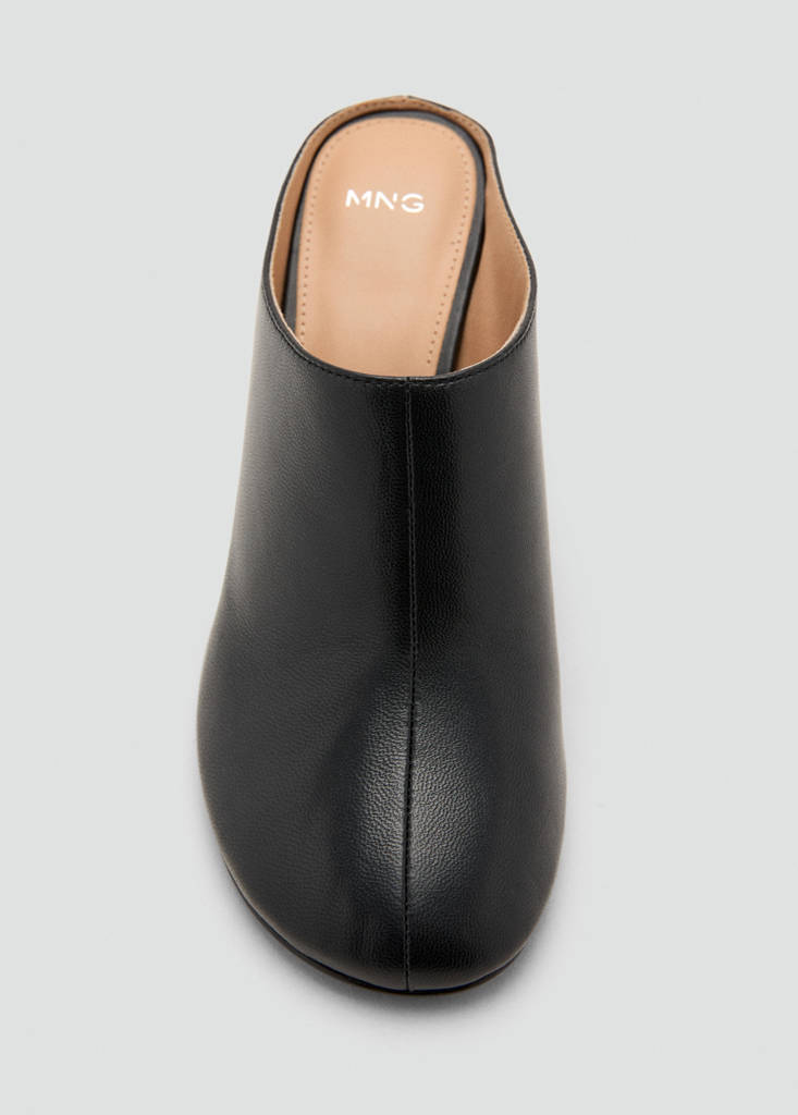 Leather heeled clogs — Black