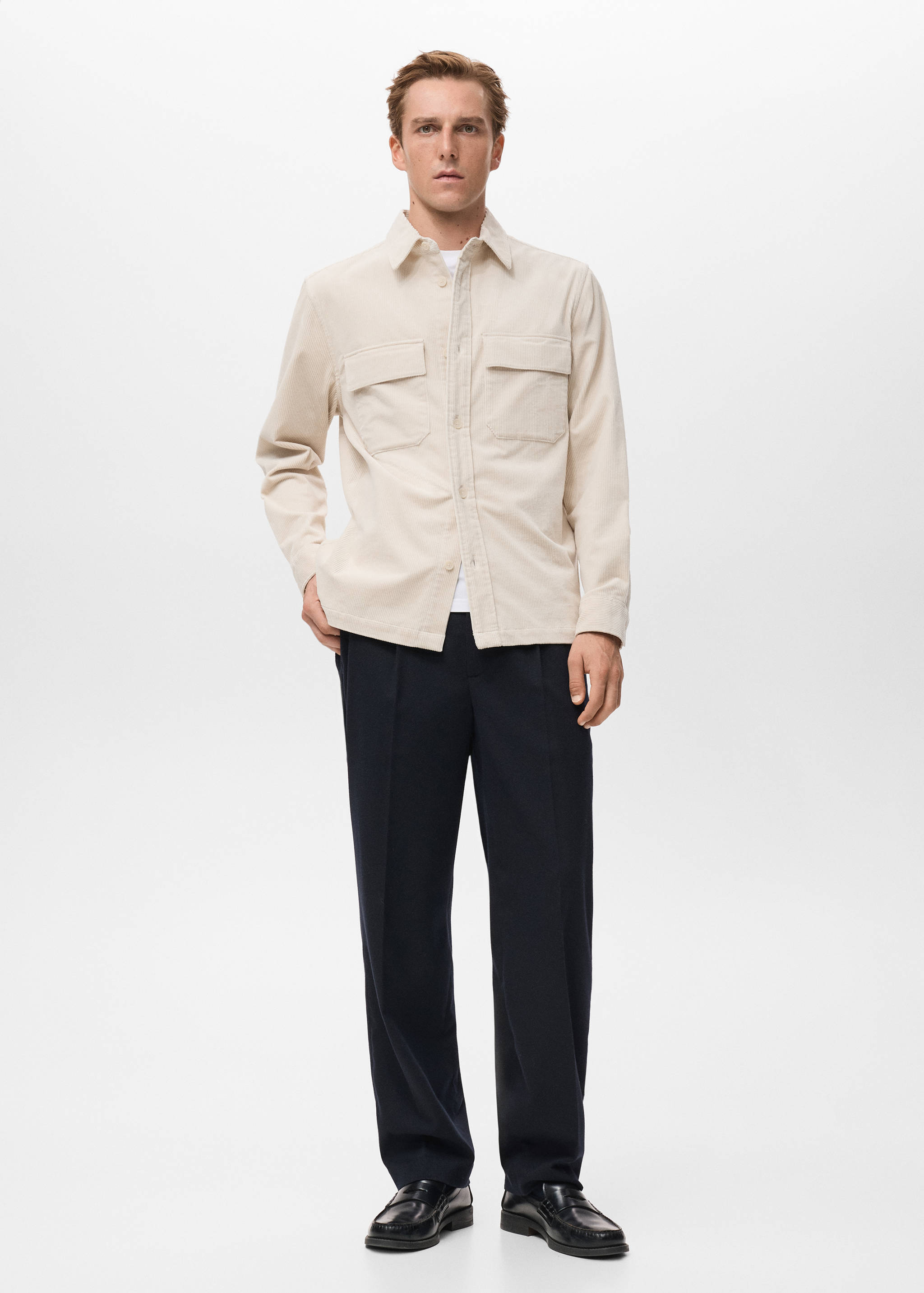 Corduroy overshirt with pockets - General plane