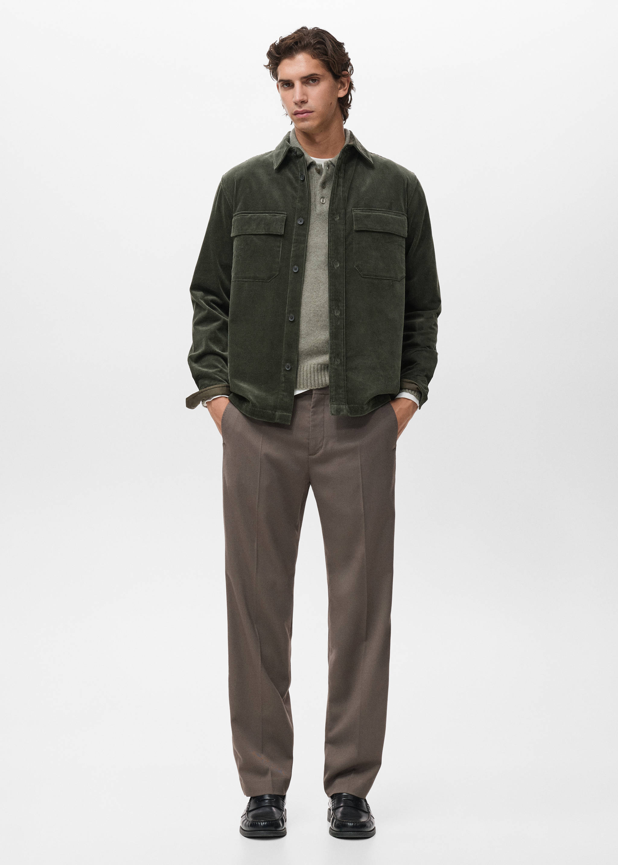 Corduroy overshirt with pockets - General plane