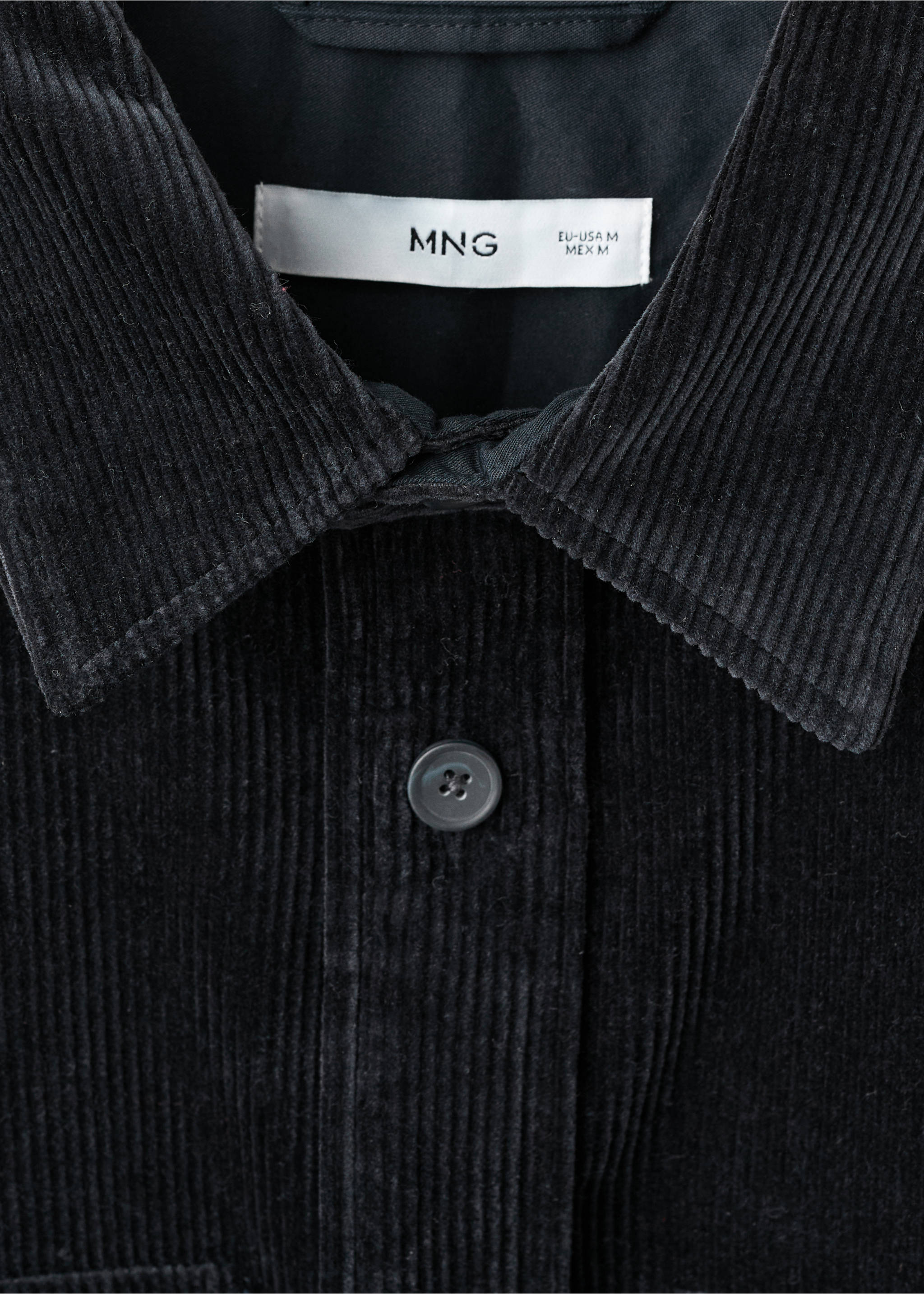 Corduroy overshirt with pockets - Details of the article 8, Navy. Ref: 17047905-00.