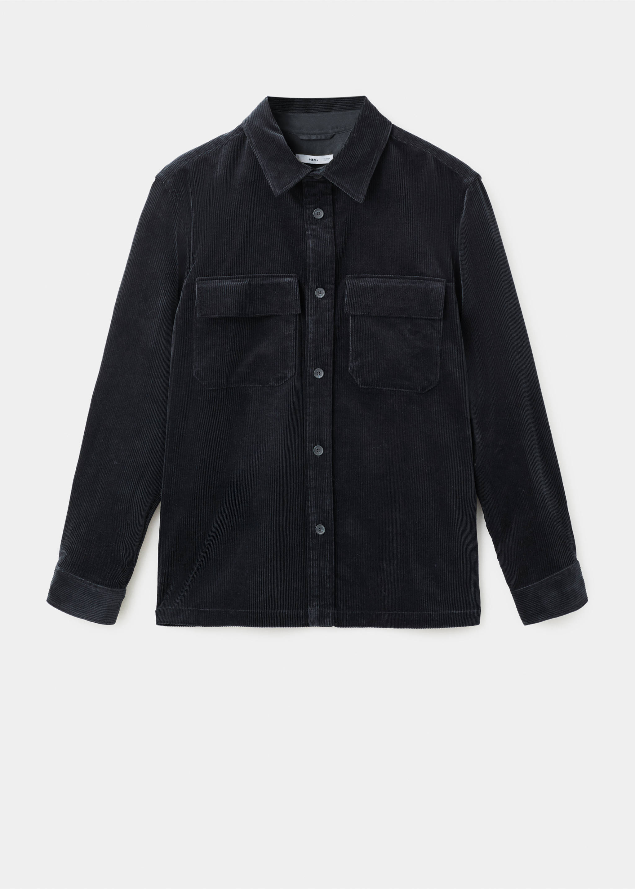 Corduroy overshirt with pockets - Article without model, Navy. Ref: 17047905-00.