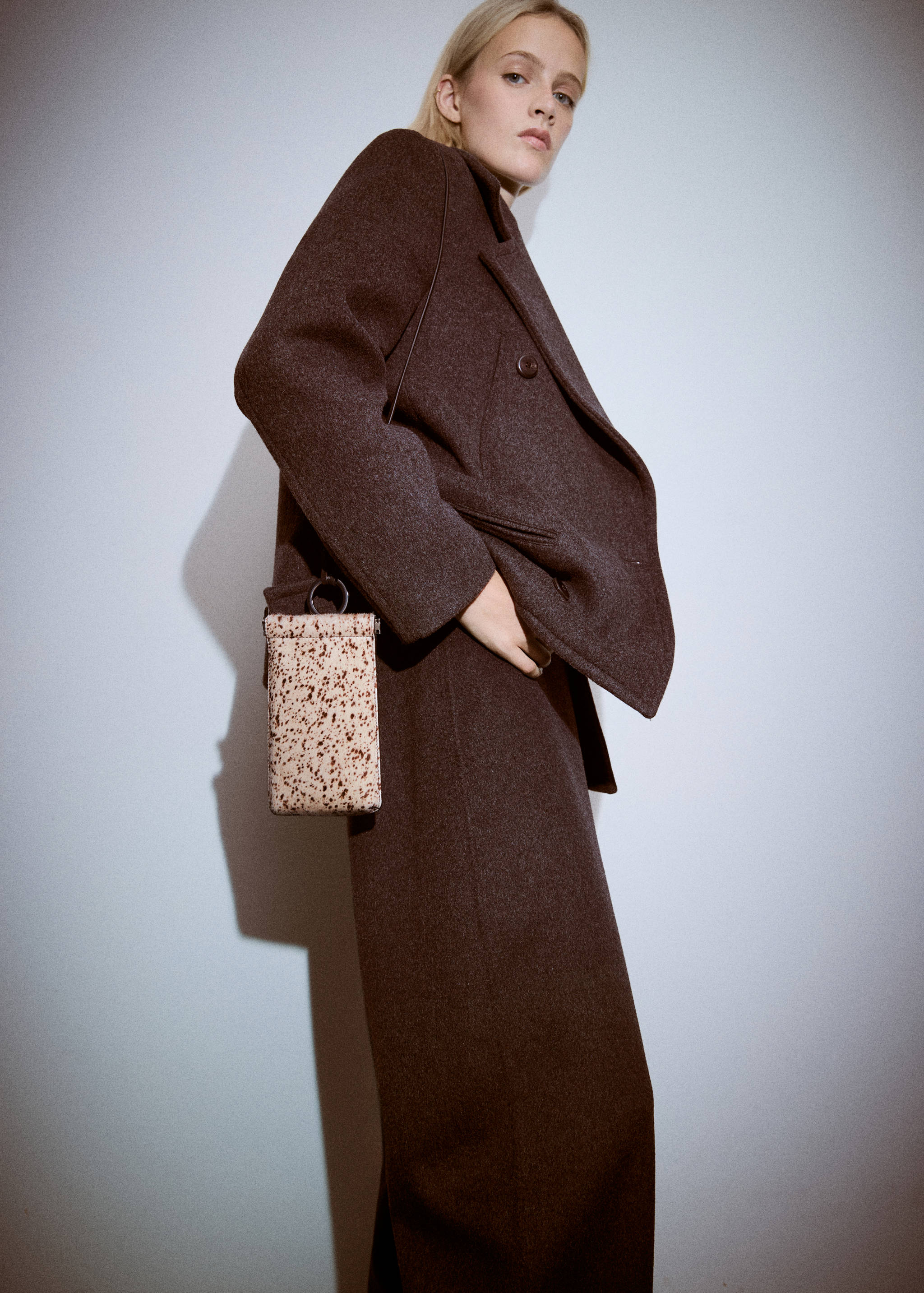 Housse téléphone portable cuir et fausse fourrure - Plan général