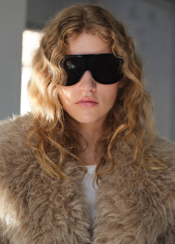 Long faux-fur coat
