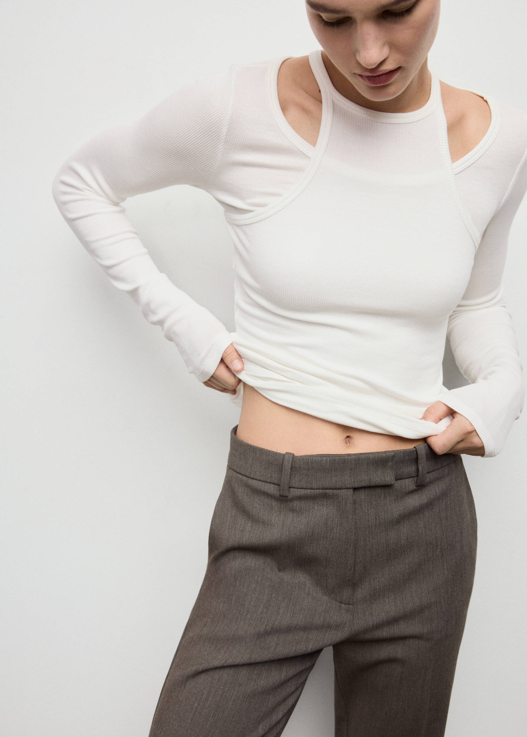 Ribbed combined t-shirt - Details of the article 6