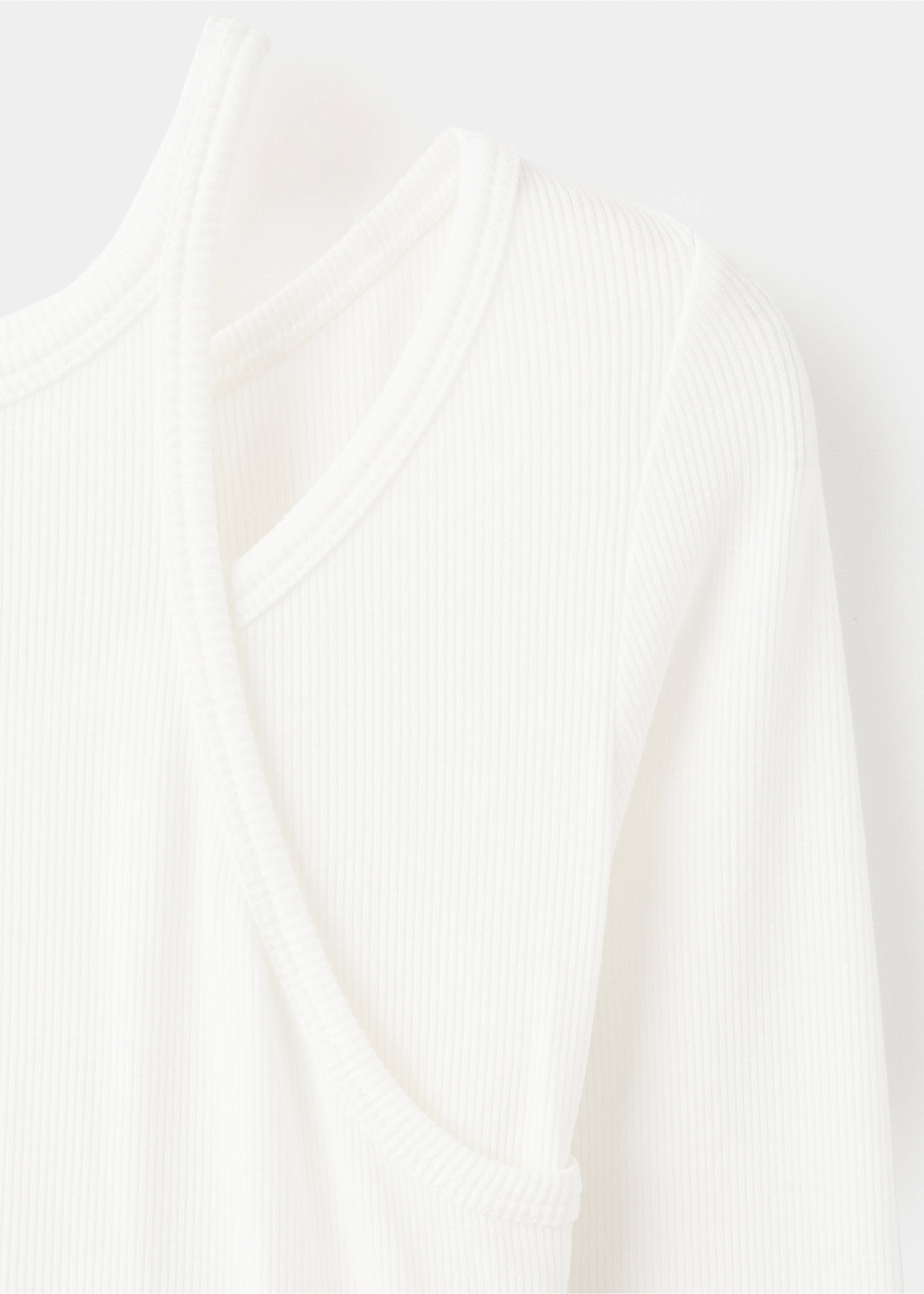 Ribbed combined t-shirt - Details of the article 8, Off White. Ref: 17047910-00.