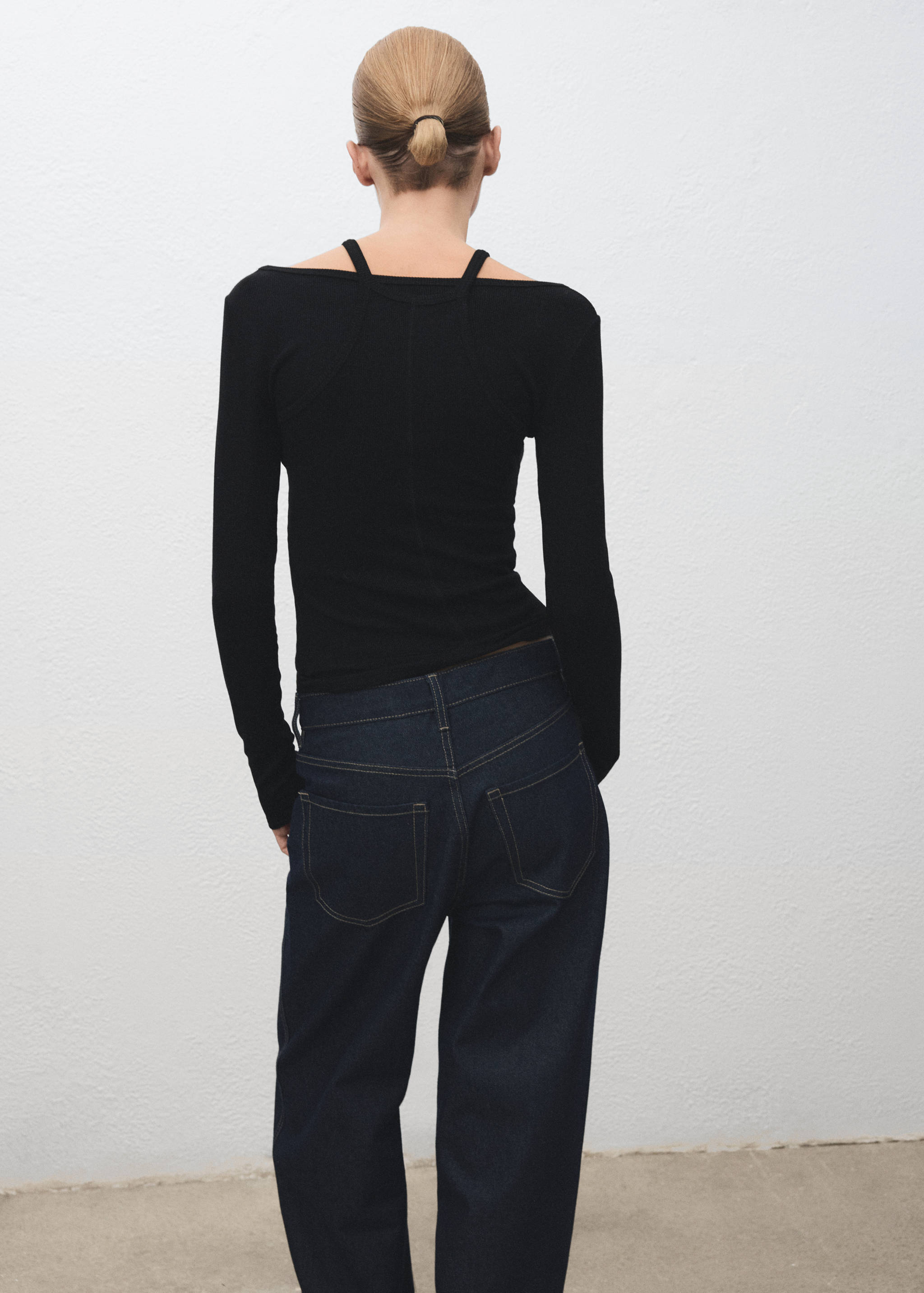 Ribbed combined t-shirt - Reverse of the article