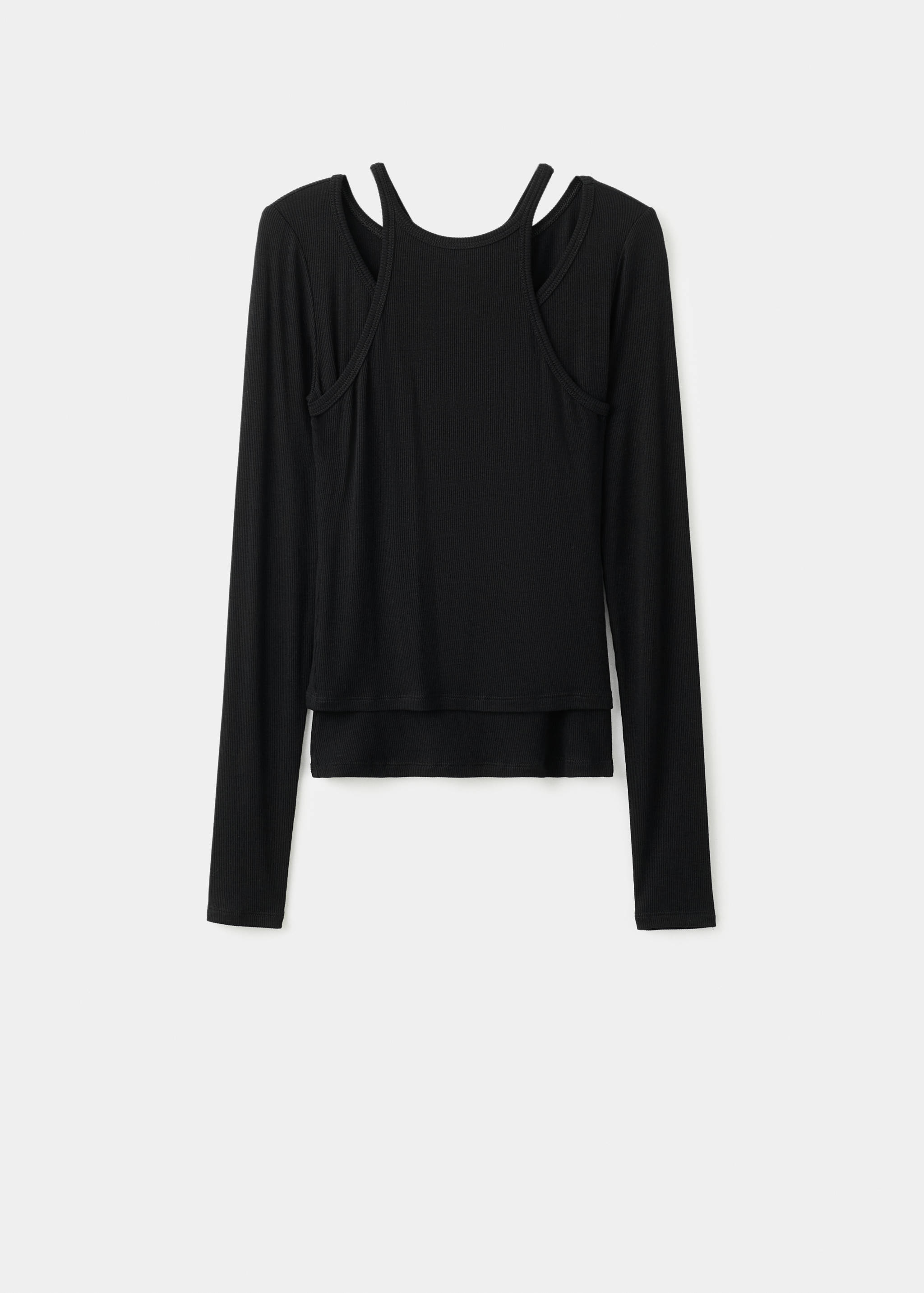 Ribbed combined t-shirt - Article without model