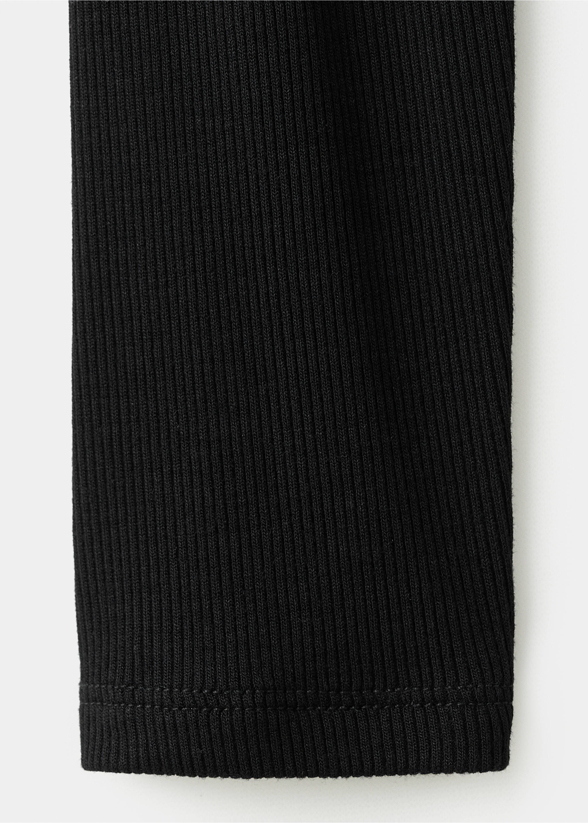 Ribbed combined t-shirt - Details of the article 0, Black. Ref: 17047910-00.