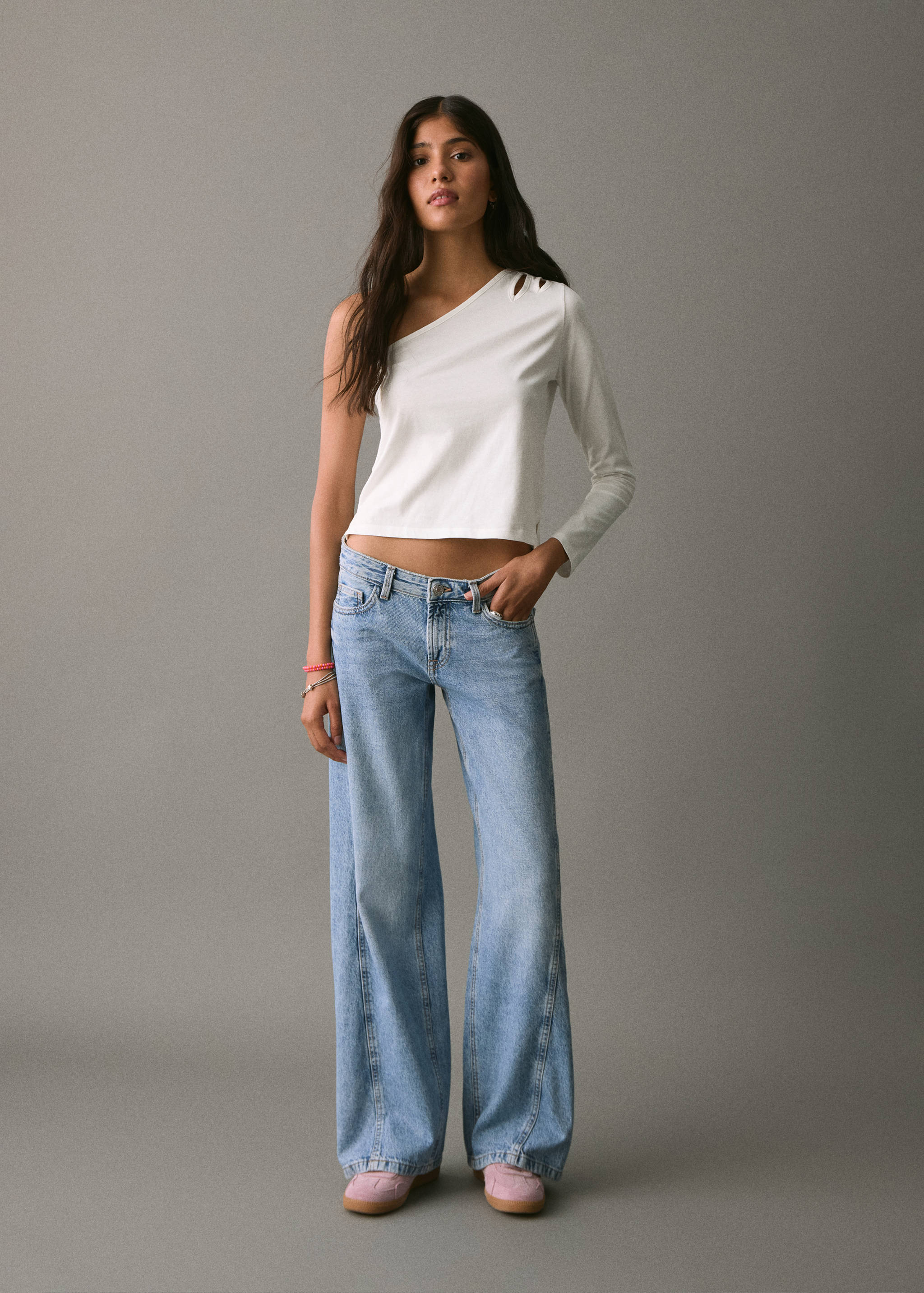 Asymmetric cotton T-shirt - General plane