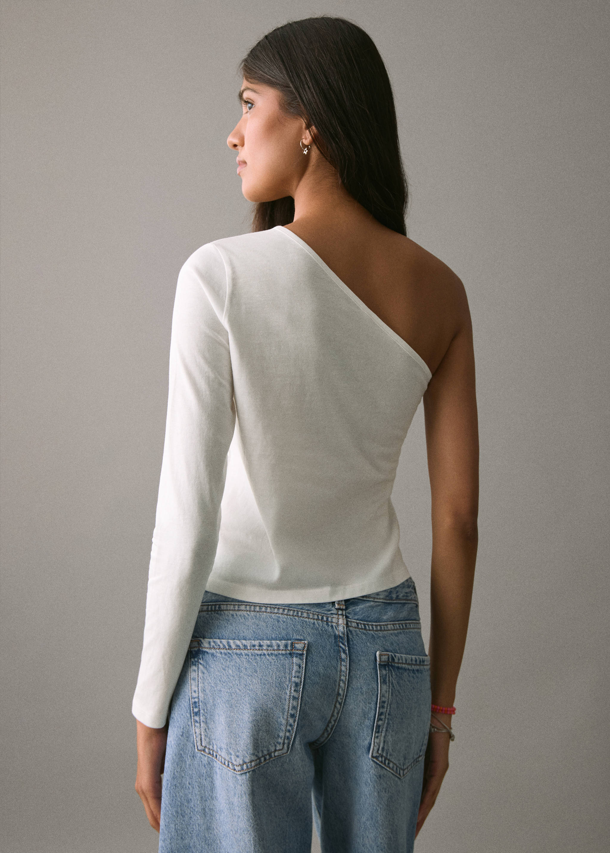 Asymmetric cotton T-shirt - Reverse of the article