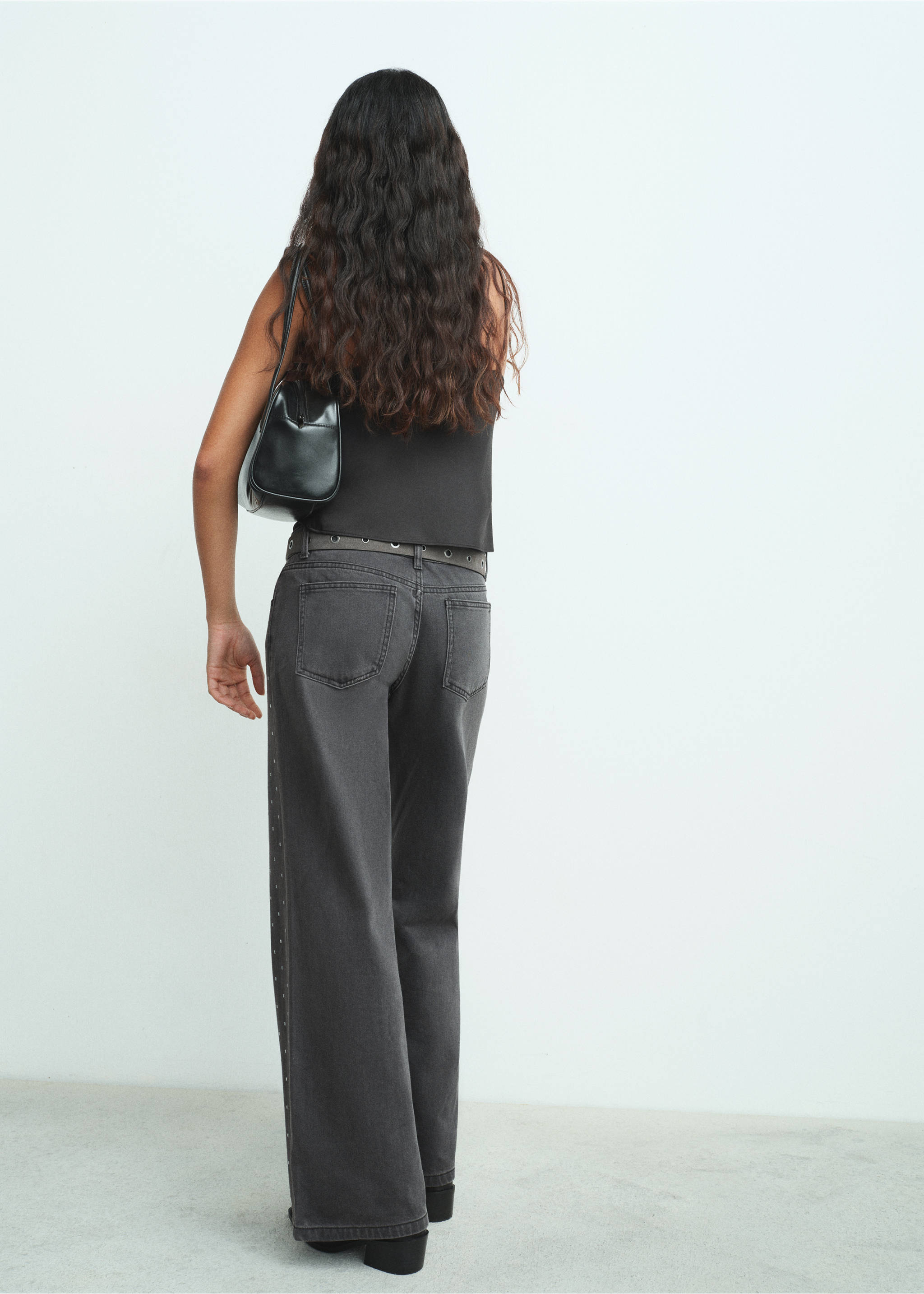 Jeans strass cristales - Reverso del artículo, Denim negro. Ref: 17048278-00.