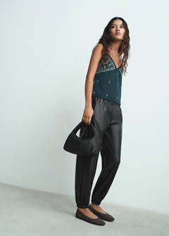 Polyester jogger pants — Black 1