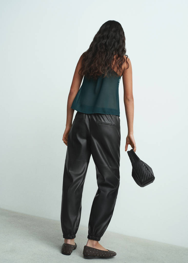 Polyester jogger pants — Black