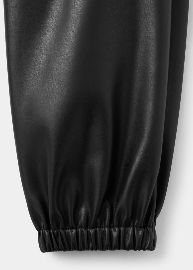 Polyester jogger pants — Black
