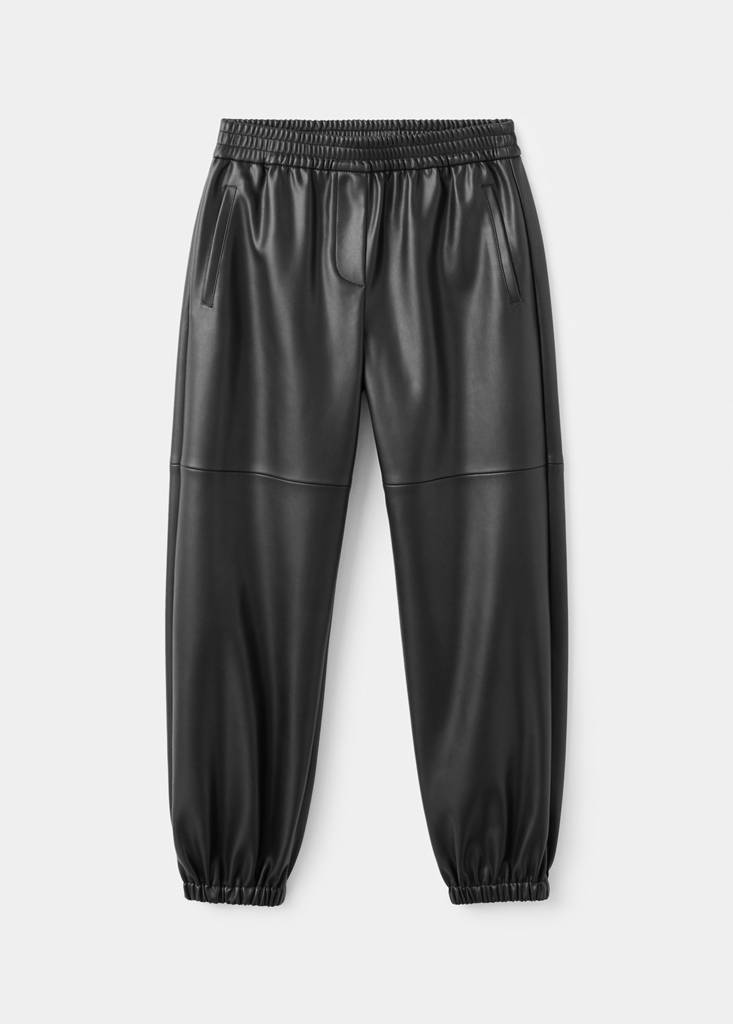 Polyester jogger pants — Black