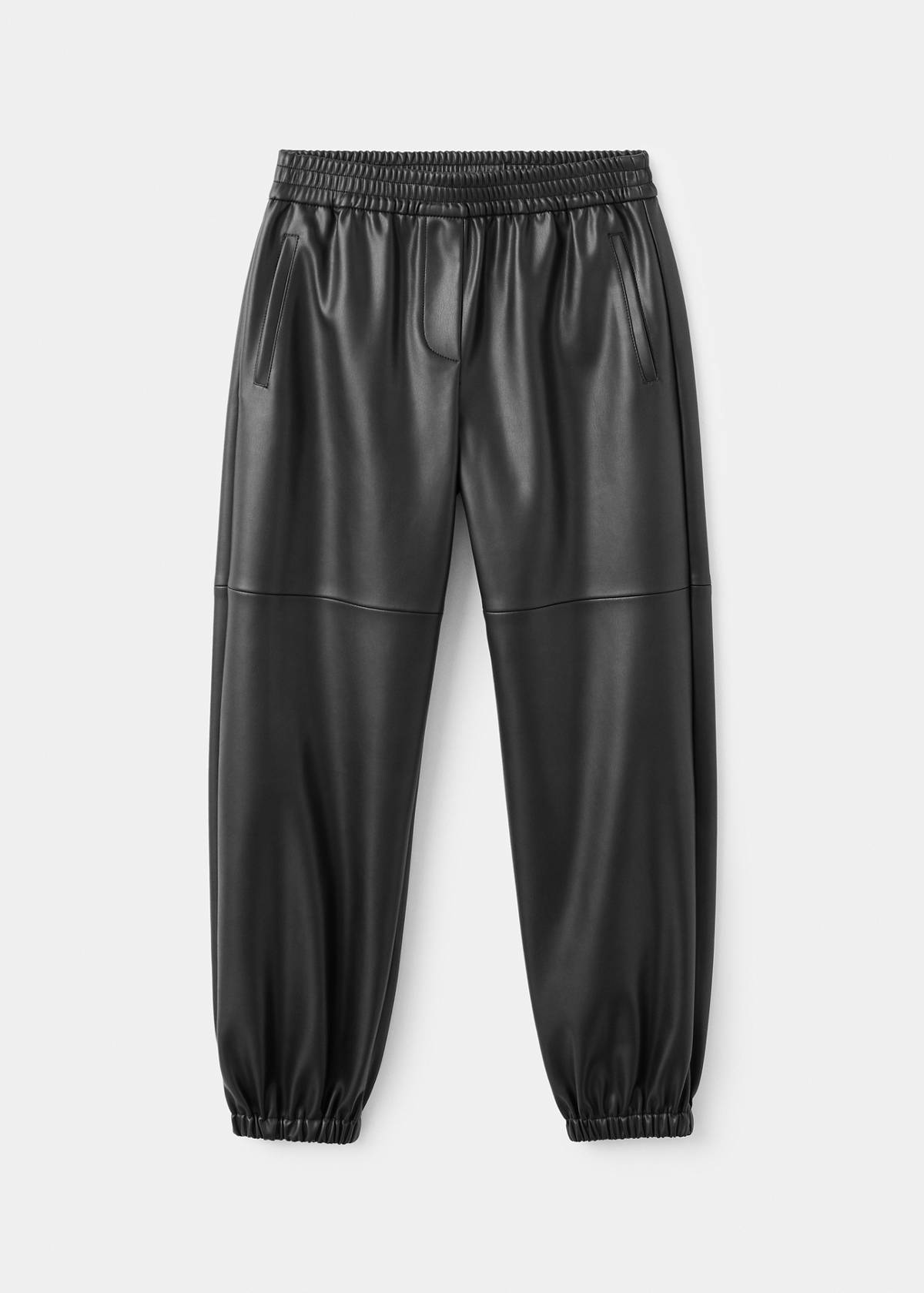 Polyester jogger pants — Black