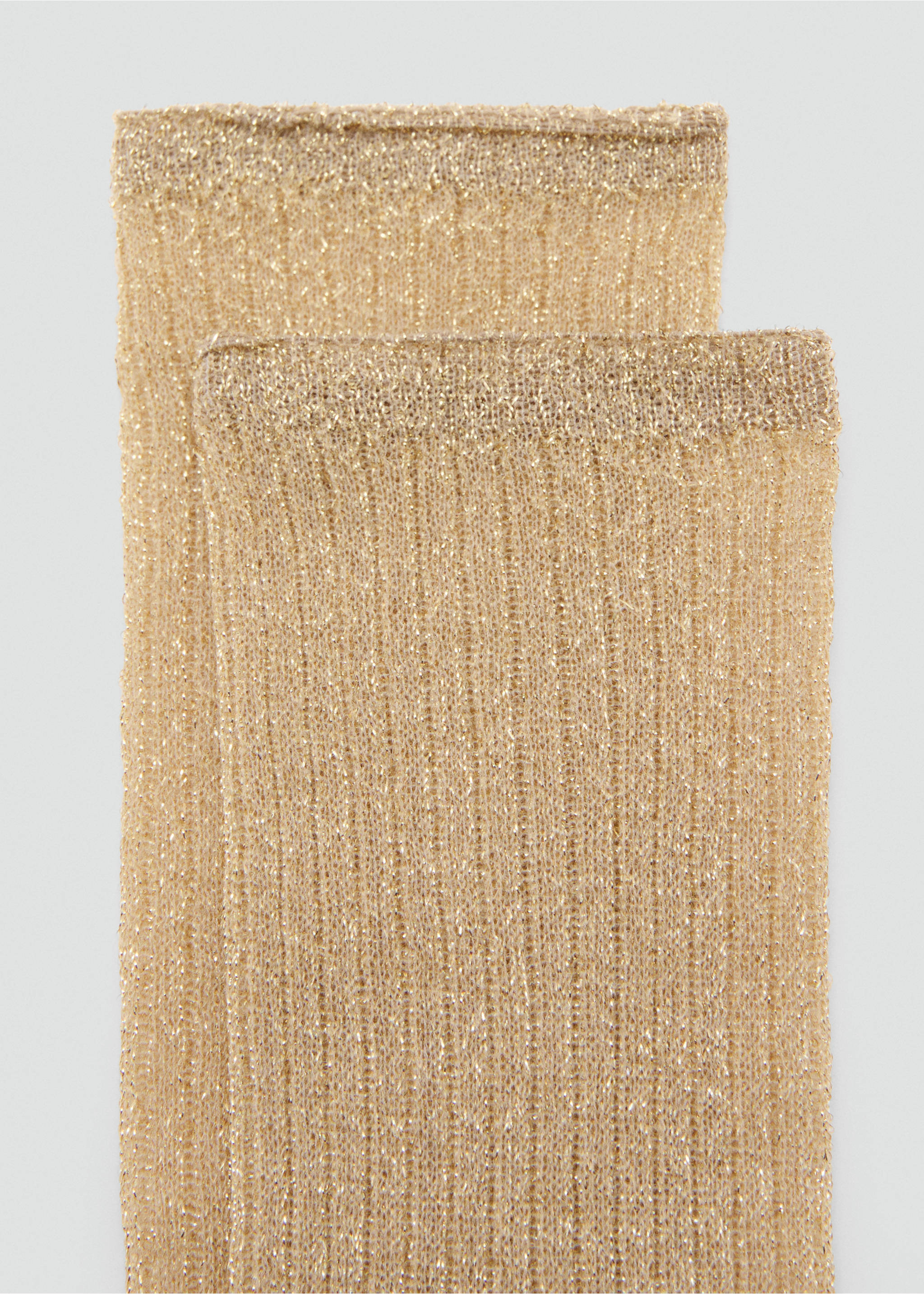 Chaussettes longues Lurex - Plan moyen, Or. Ref: 17048290-00.