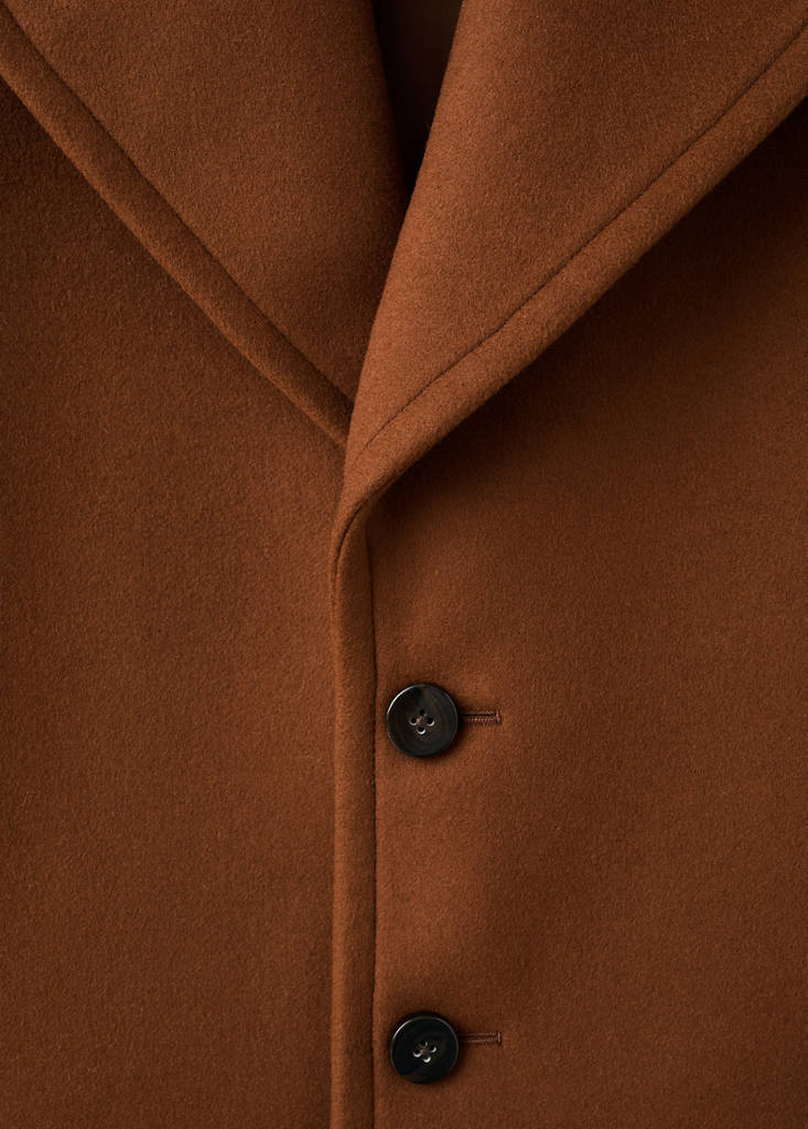 Oversized short wool coat — Medium Brown