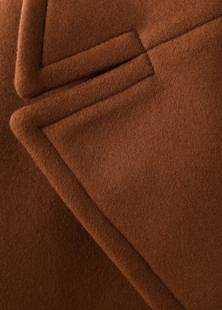Oversized short wool coat — Medium Brown