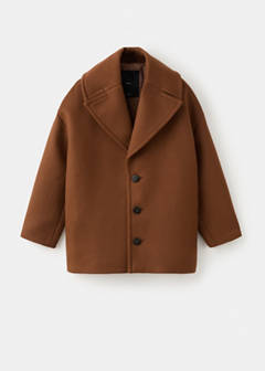Manteco wool coat with lapels — Medium Brown 7