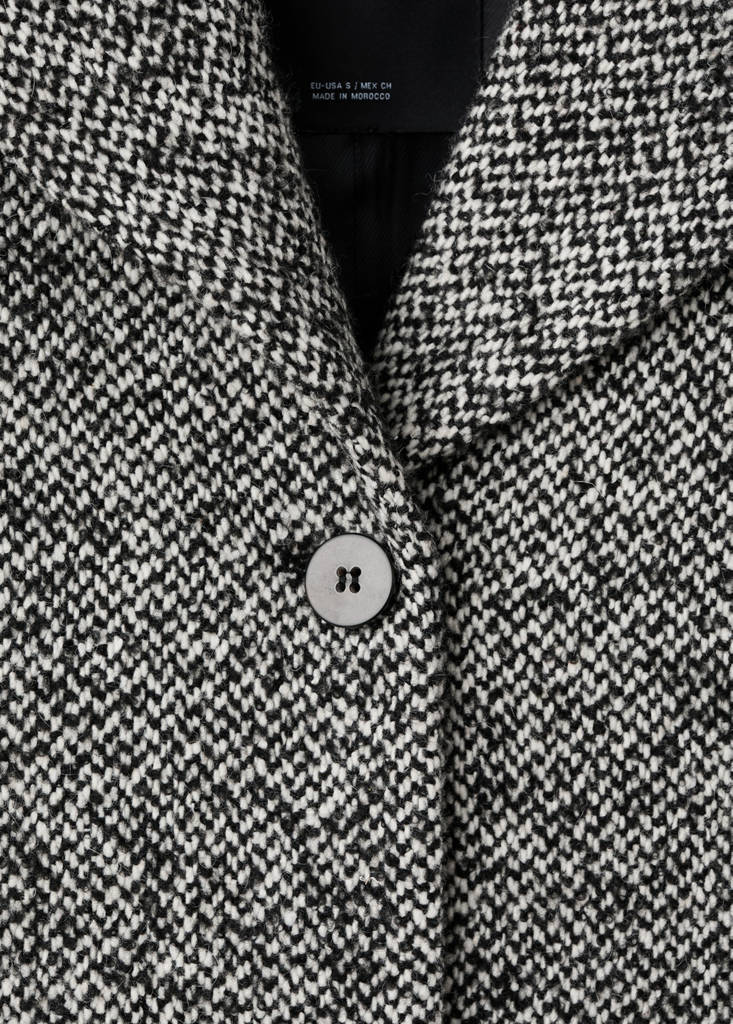 Mottled coat with fur collar — Black