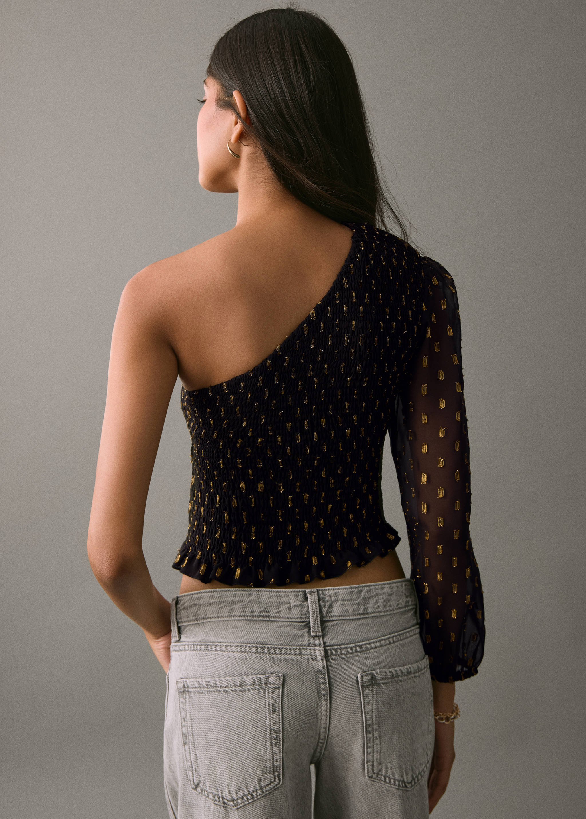 Asymmetrical lurex top - Reverse of the article