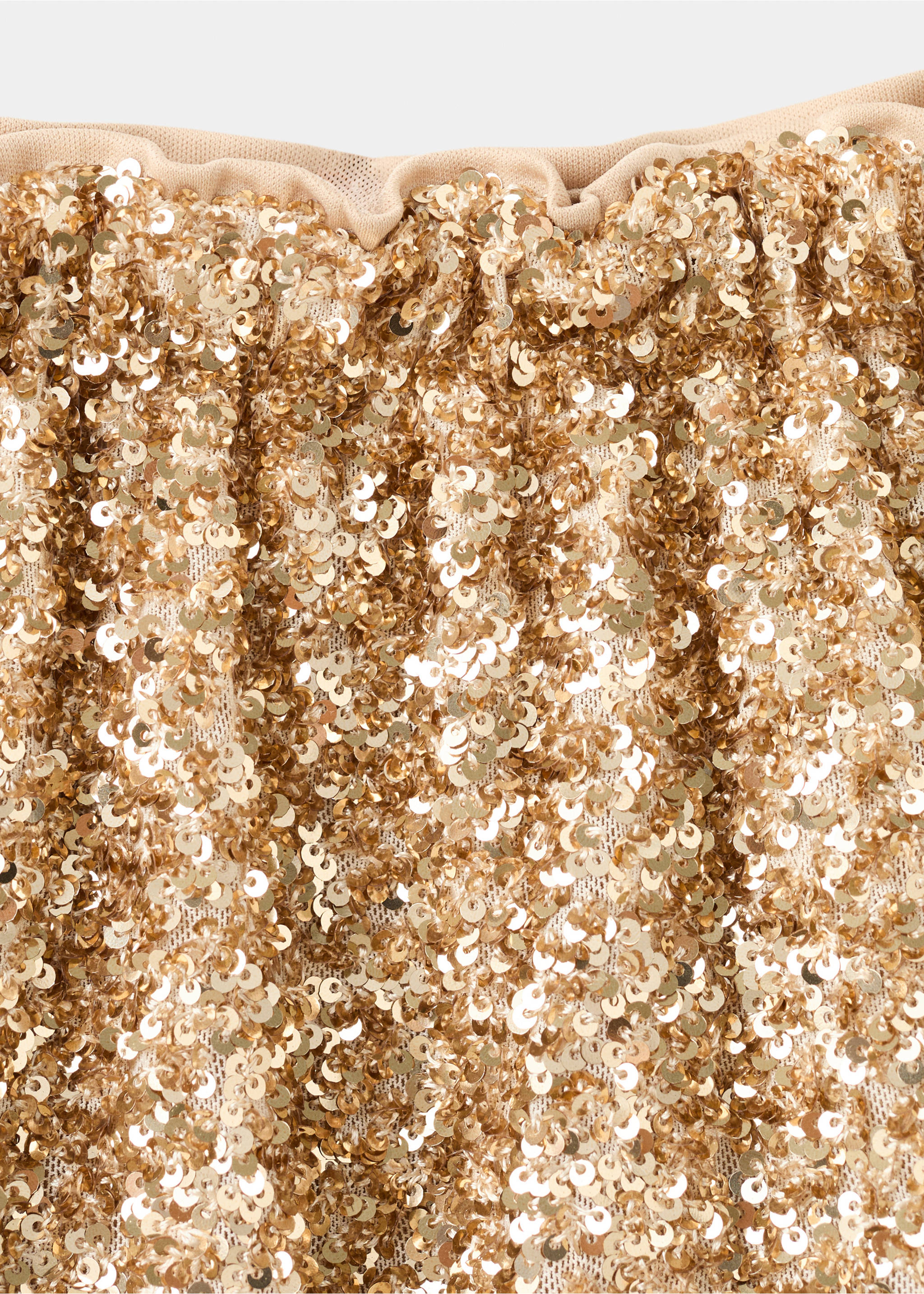 Sequin skirt - Details of the article 8, Gold. Ref: 17049097-00.