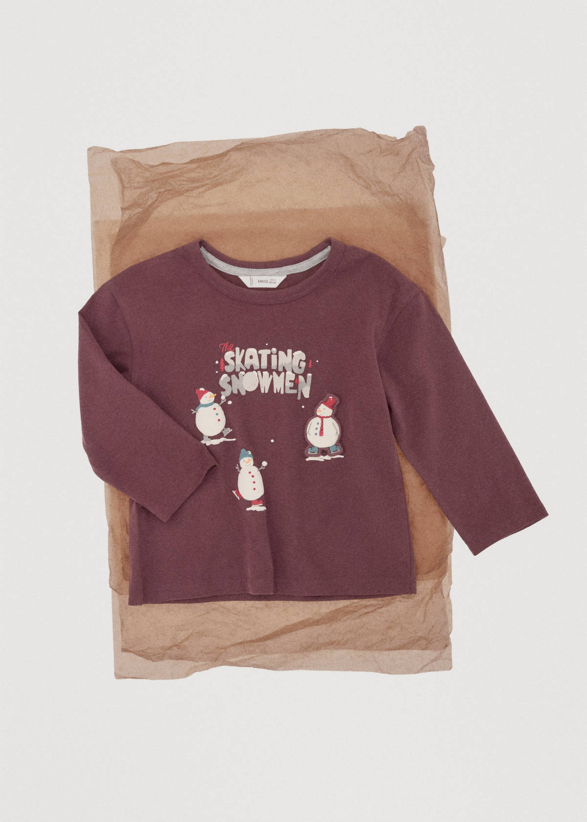 Decorative patches T-shirt — Maroon