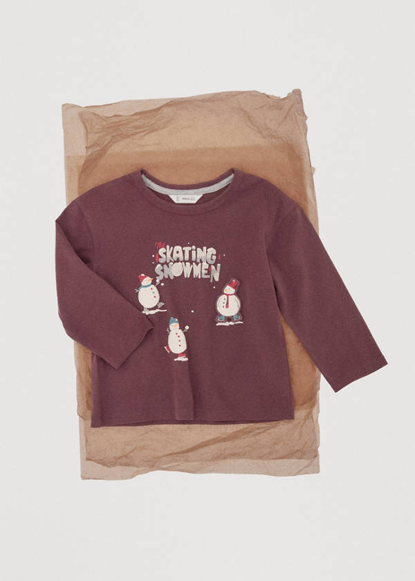 Decorative patches T-shirt — Maroon