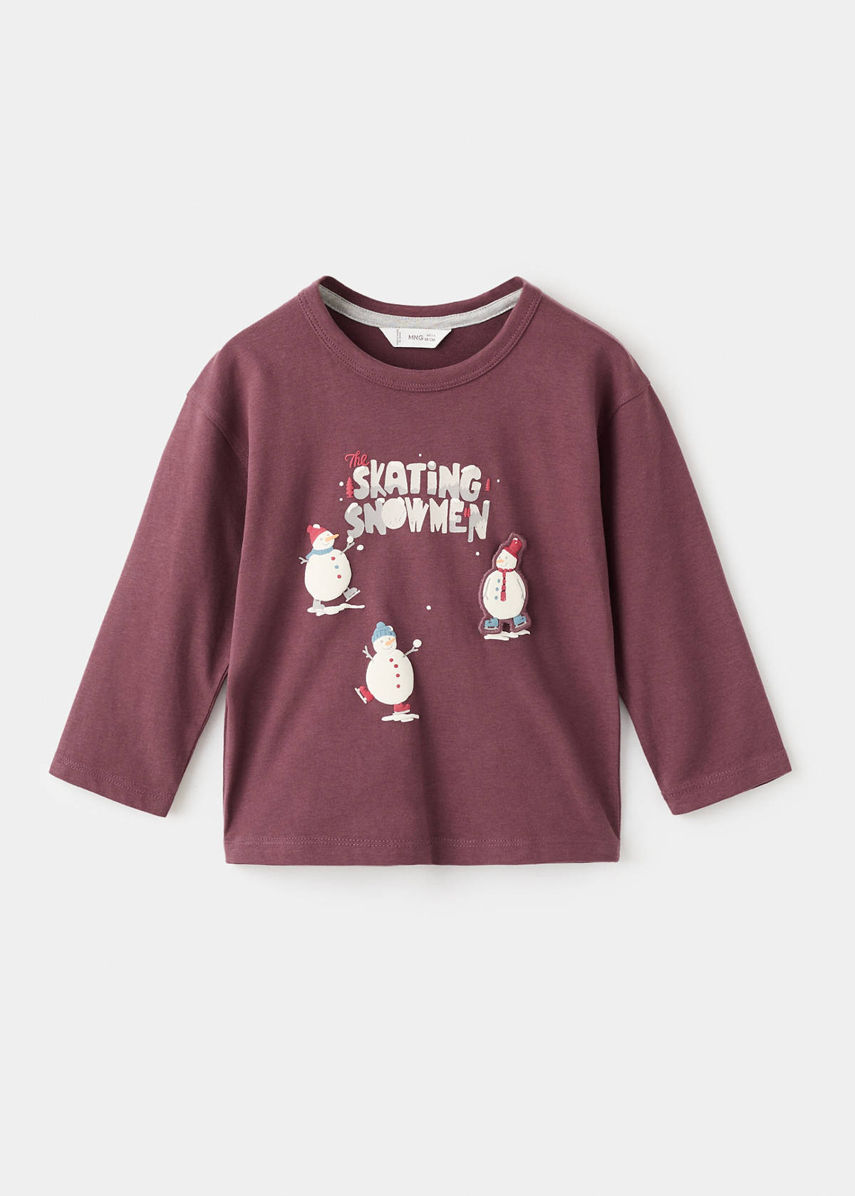 Decorative patches T-shirt — Maroon