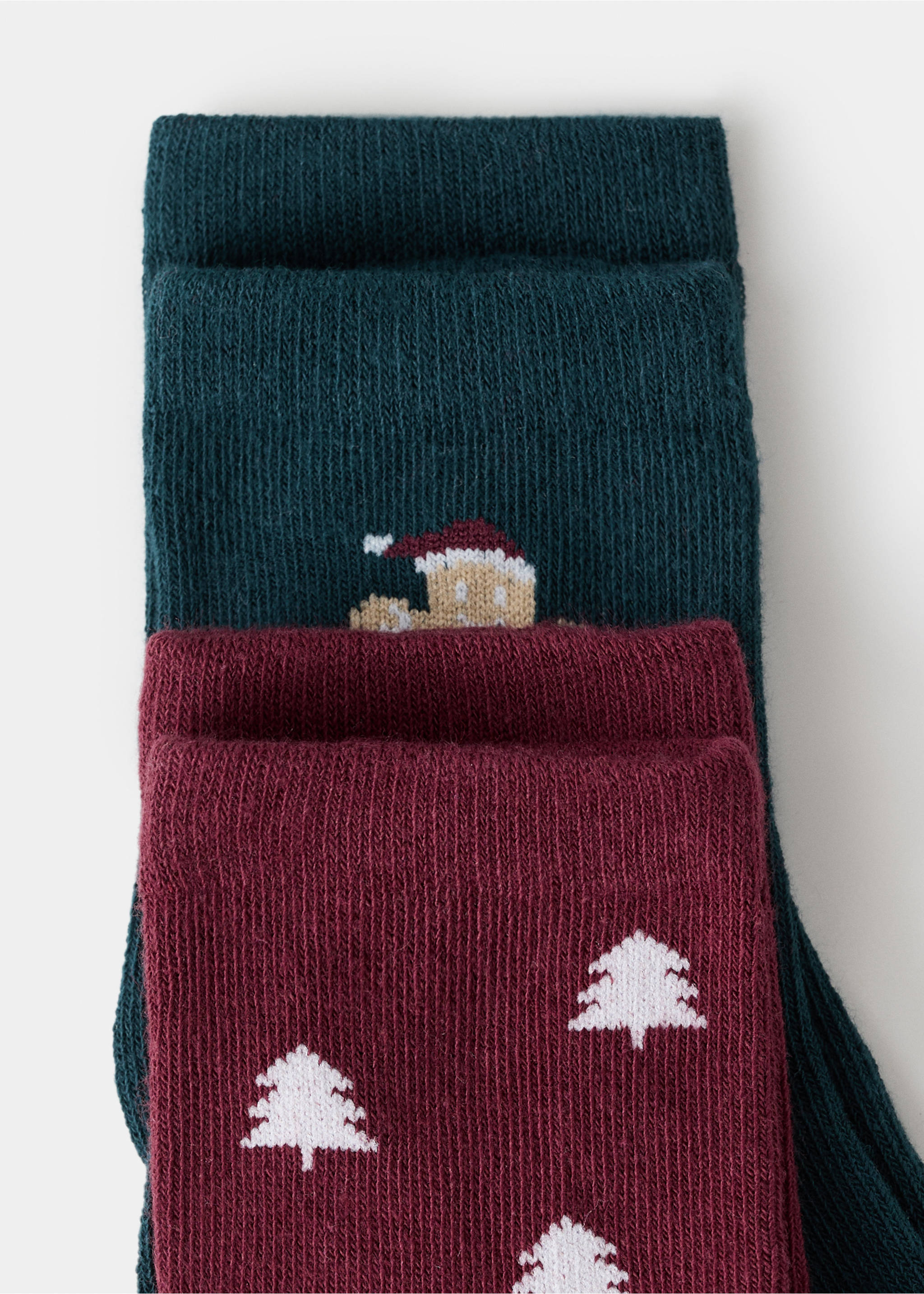 2 pack Christmas printed socks - Details of the article 8, Dark Green. Ref: 17049103-00.